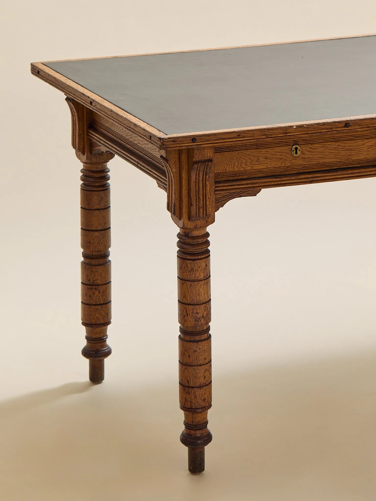 The Vintage Carved-Leg Leather Top Petite Dining Table or DeskDining TablesMiscellanea, etc.