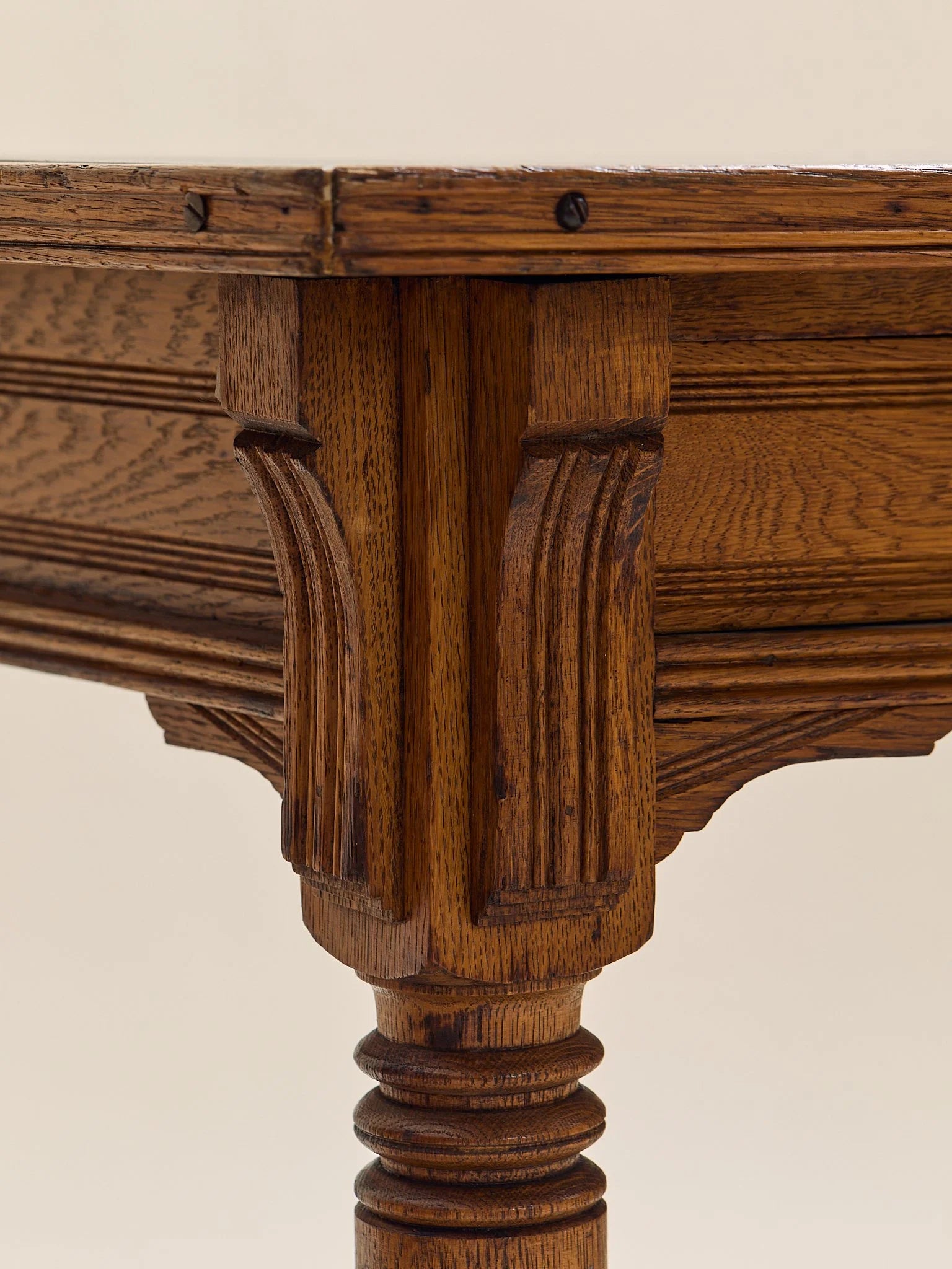 The Vintage Carved-Leg Leather Top Petite Dining Table or DeskDining TablesMiscellanea, etc.
