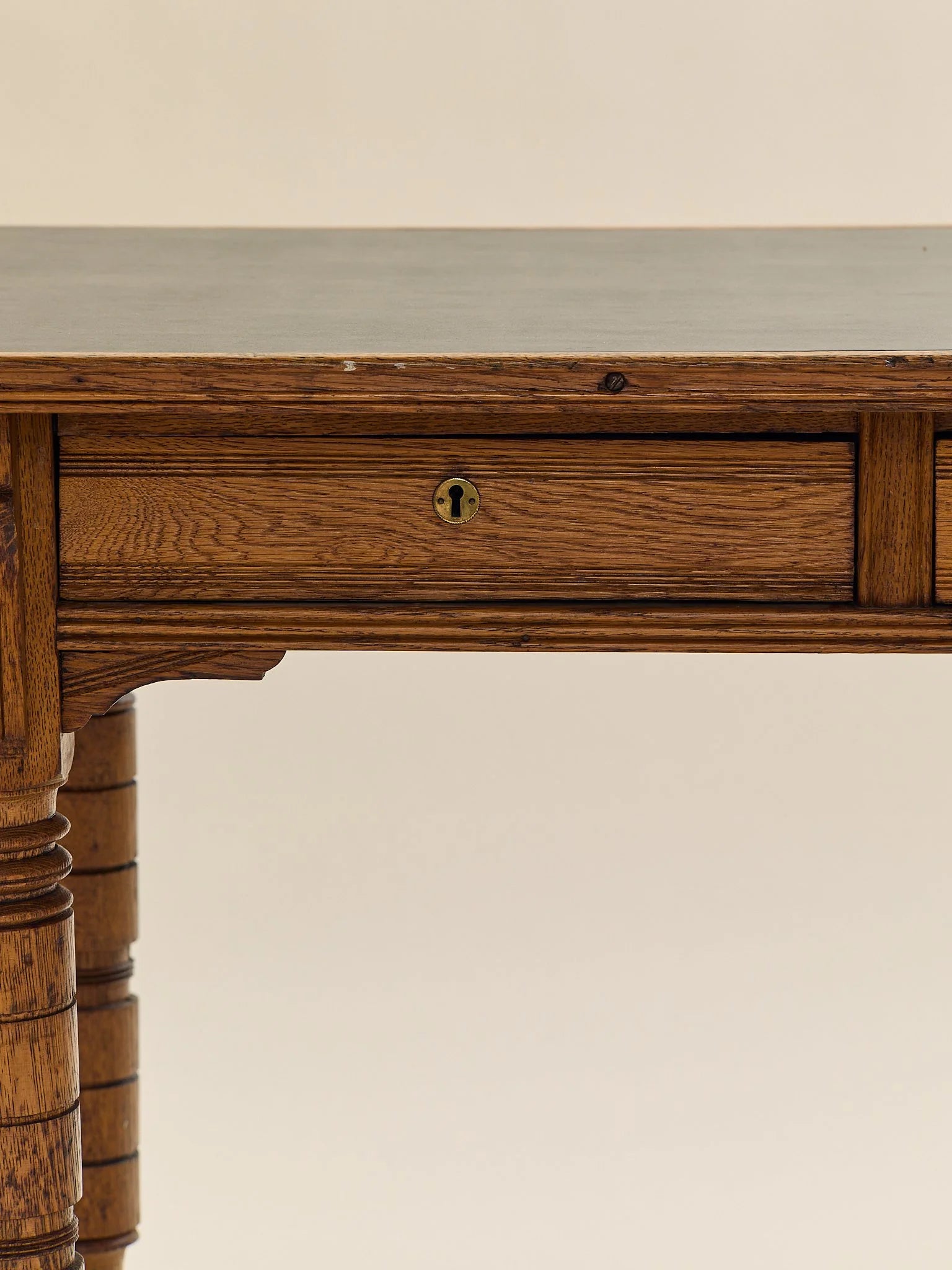 The Vintage Carved-Leg Leather Top Petite Dining Table or DeskDining TablesMiscellanea, etc.