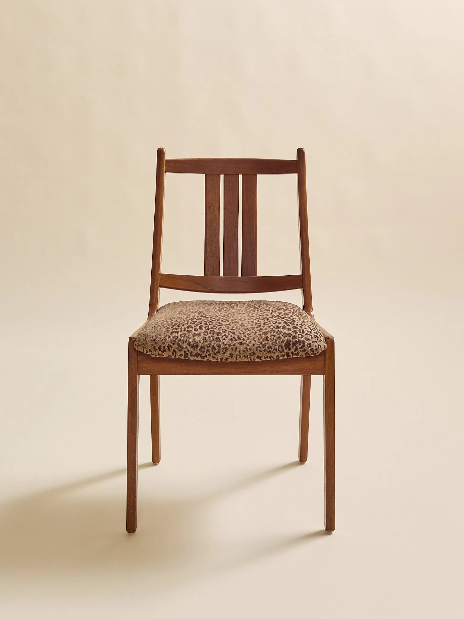 The Vintage Danish Teak MCM Leopard Accent ChairSeatingMiscellanea, etc.