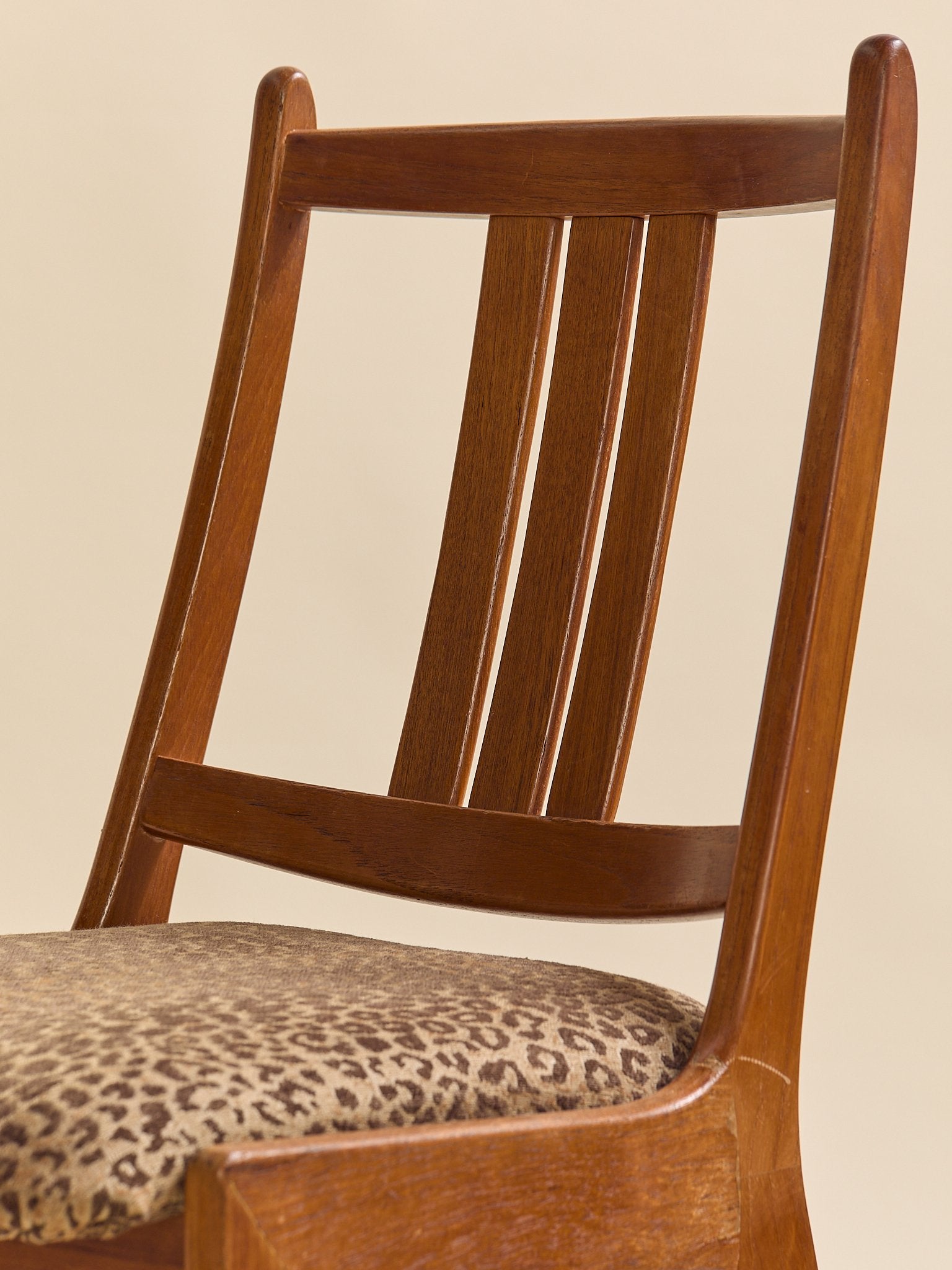 The Vintage Danish Teak MCM Leopard Accent ChairSeatingMiscellanea, etc.