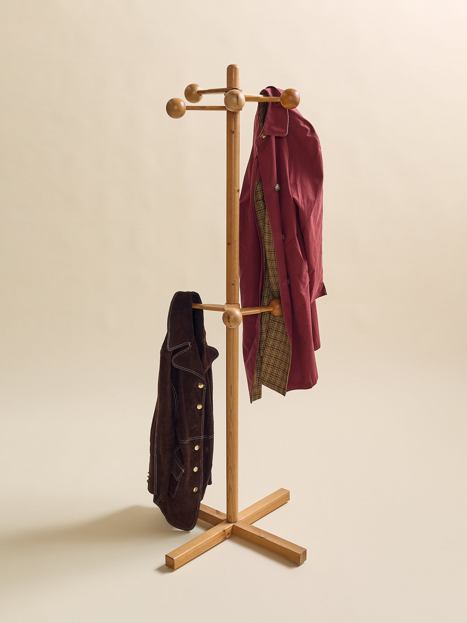 The Vintage Scandinavian Pine Coat Rack, 1970sAccentsMiscellanea, etc.