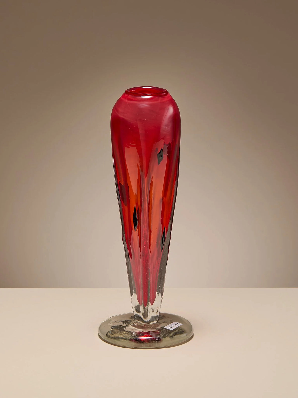 The Vintage Murano Style Red Art Glass Bud VaseVasesMiscellanea, etc.