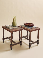 The Vintage Peruvian Carved Leather Side Table SetSide TablesMiscellanea, etc.