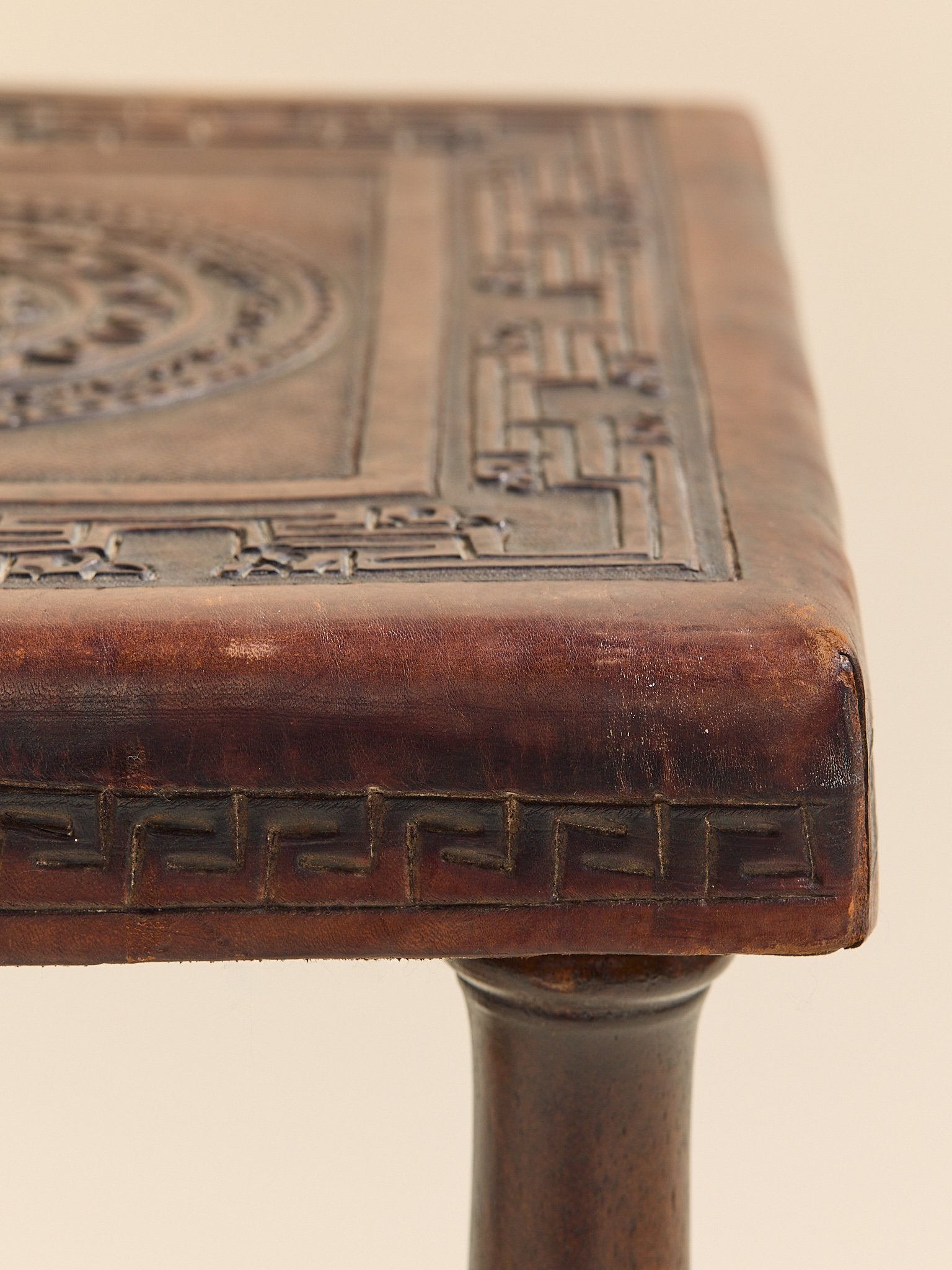 The Vintage Peruvian Carved Leather Side Table SetSide TablesMiscellanea, etc.