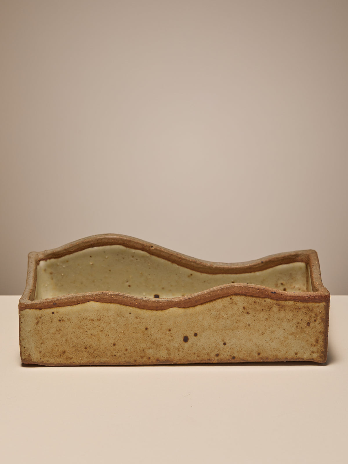 The Vintage Studio Pottery Rectangle Wavy VesselVasesMiscellanea, etc.