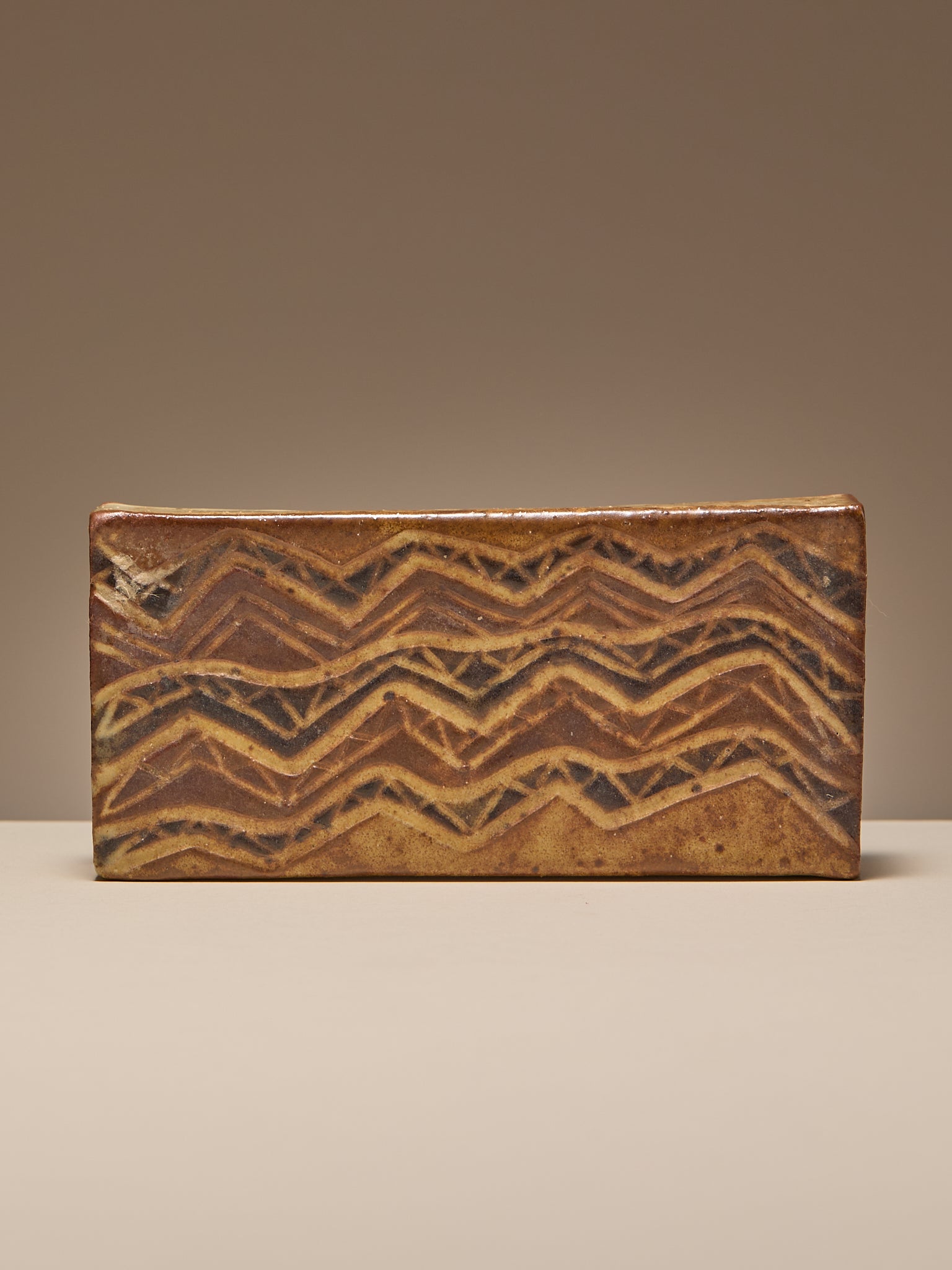 The Vintage Studio Pottery Rectangle Wavy VesselVasesMiscellanea, etc.