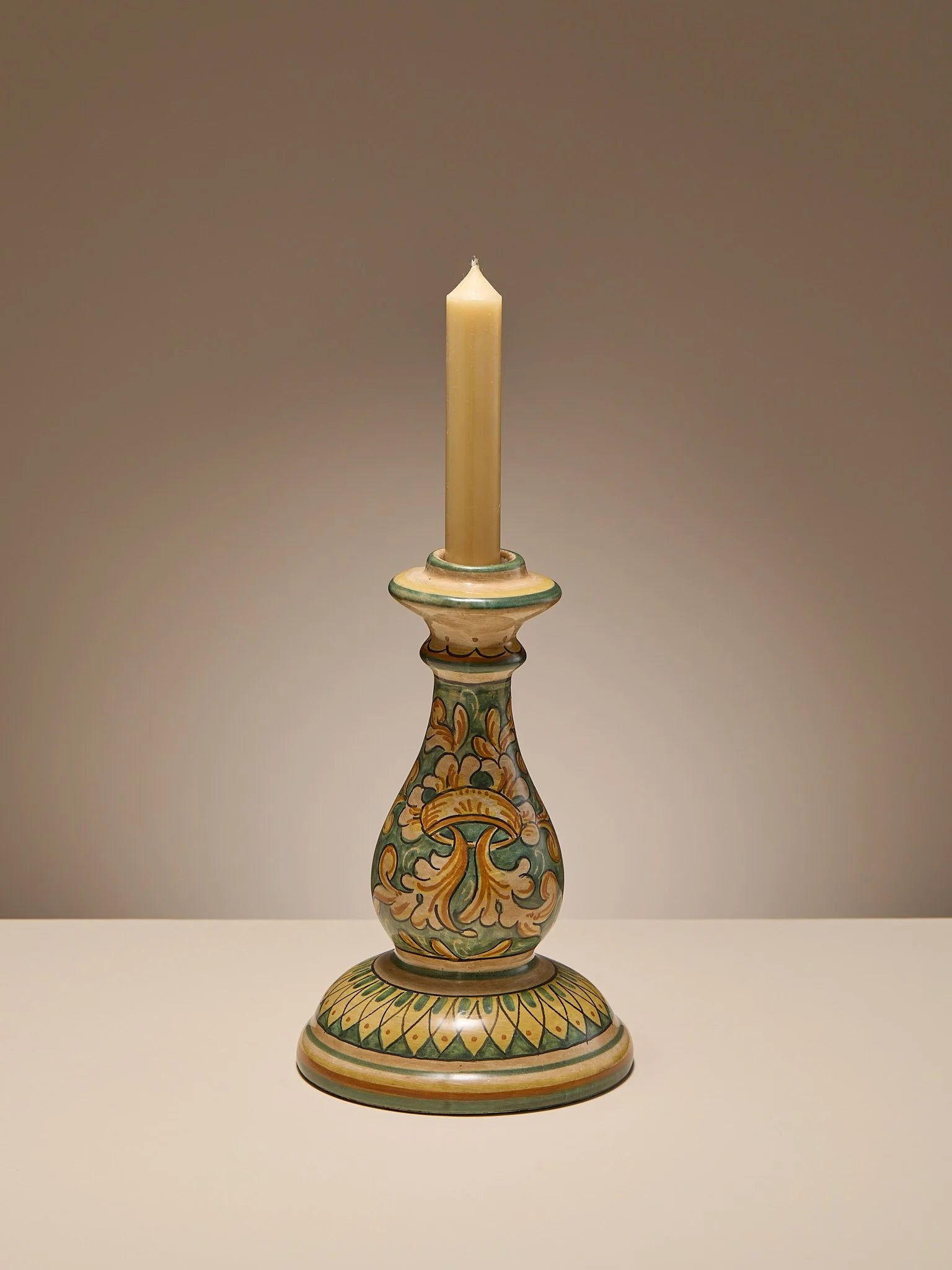 The Vintage Pair of Hand-Painted Italian Ceramic CandlesticksCandle HoldersMiscellanea, etc.