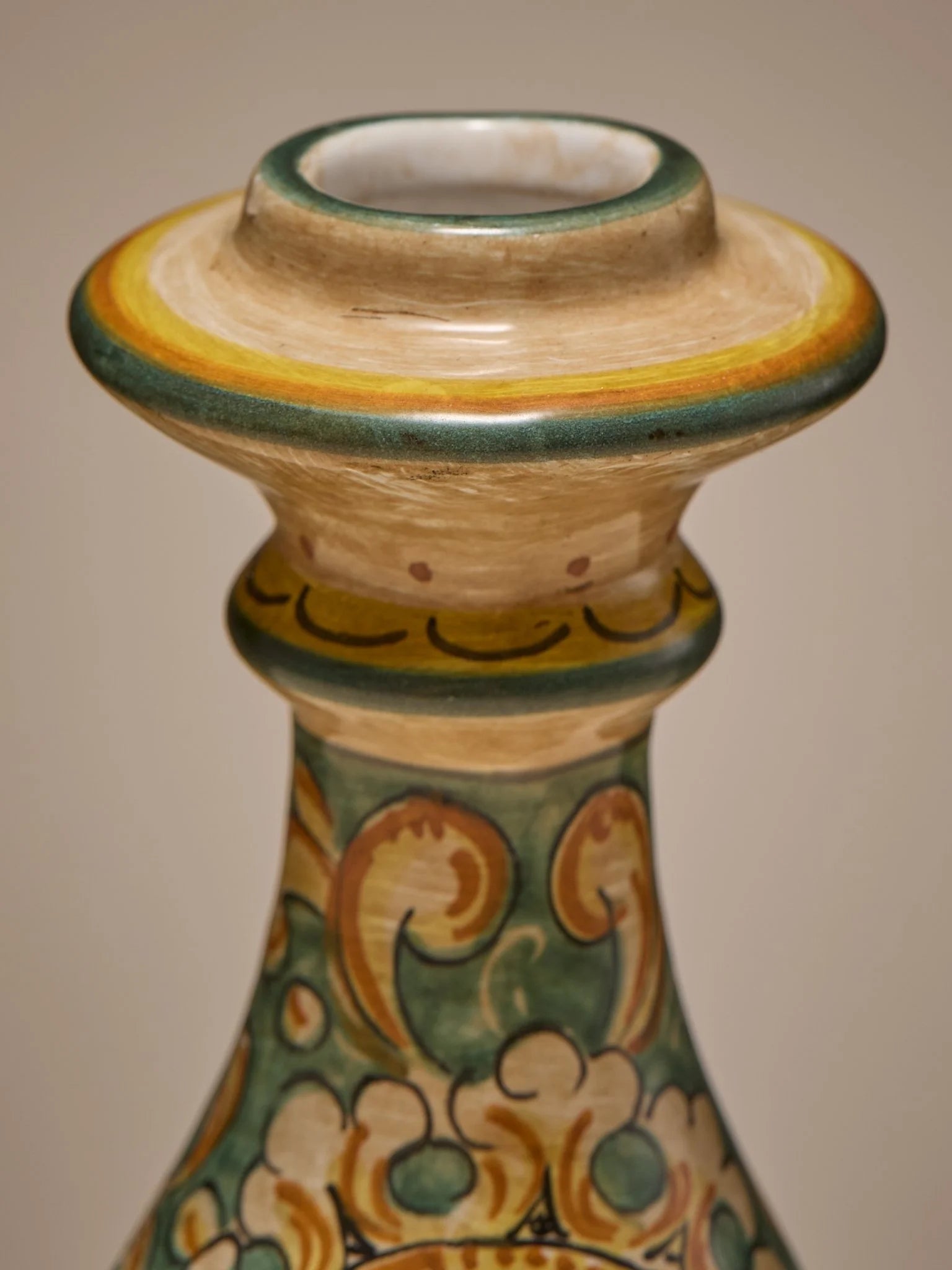 The Vintage Pair of Hand-Painted Italian Ceramic CandlesticksCandle HoldersMiscellanea, etc.