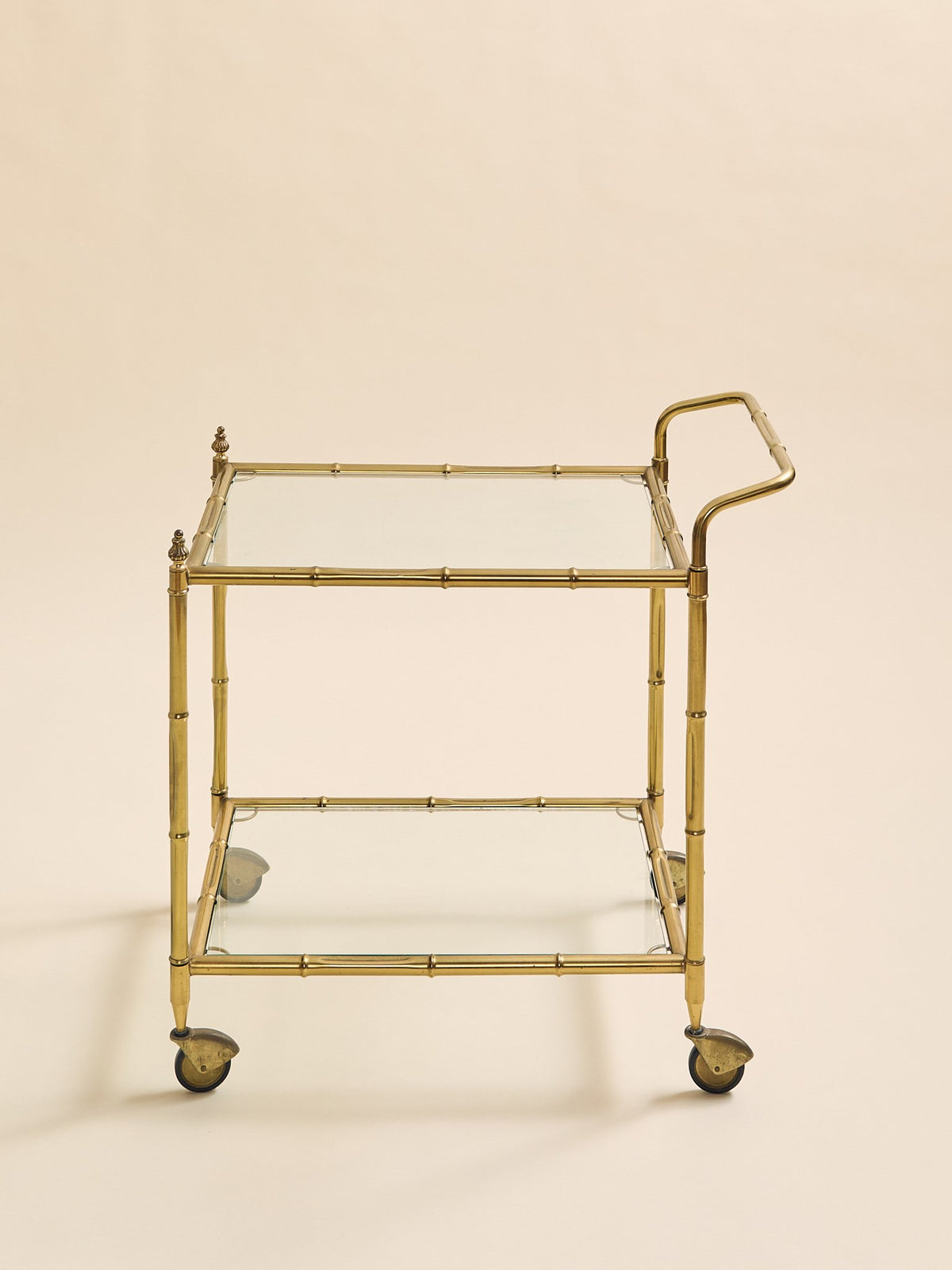 The Vintage Hollywood Regency Faux Bamboo Brass Bar CartAccentsMiscellanea, etc.