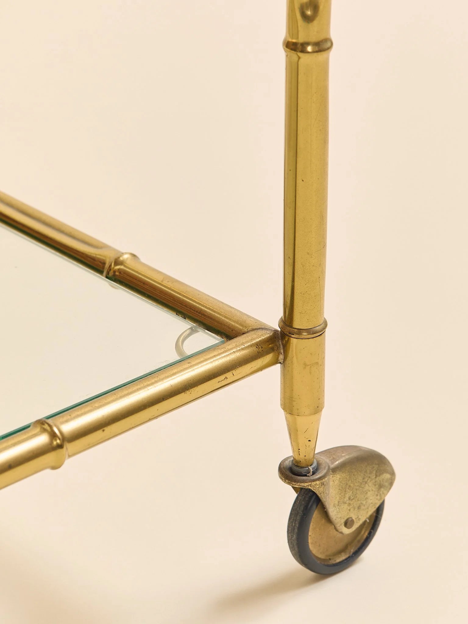 The Vintage Hollywood Regency Faux Bamboo Brass Bar CartAccentsMiscellanea, etc.