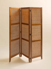 The Vintage MCM Wood & Rattan Panel ScreenAccentsMiscellanea, etc.