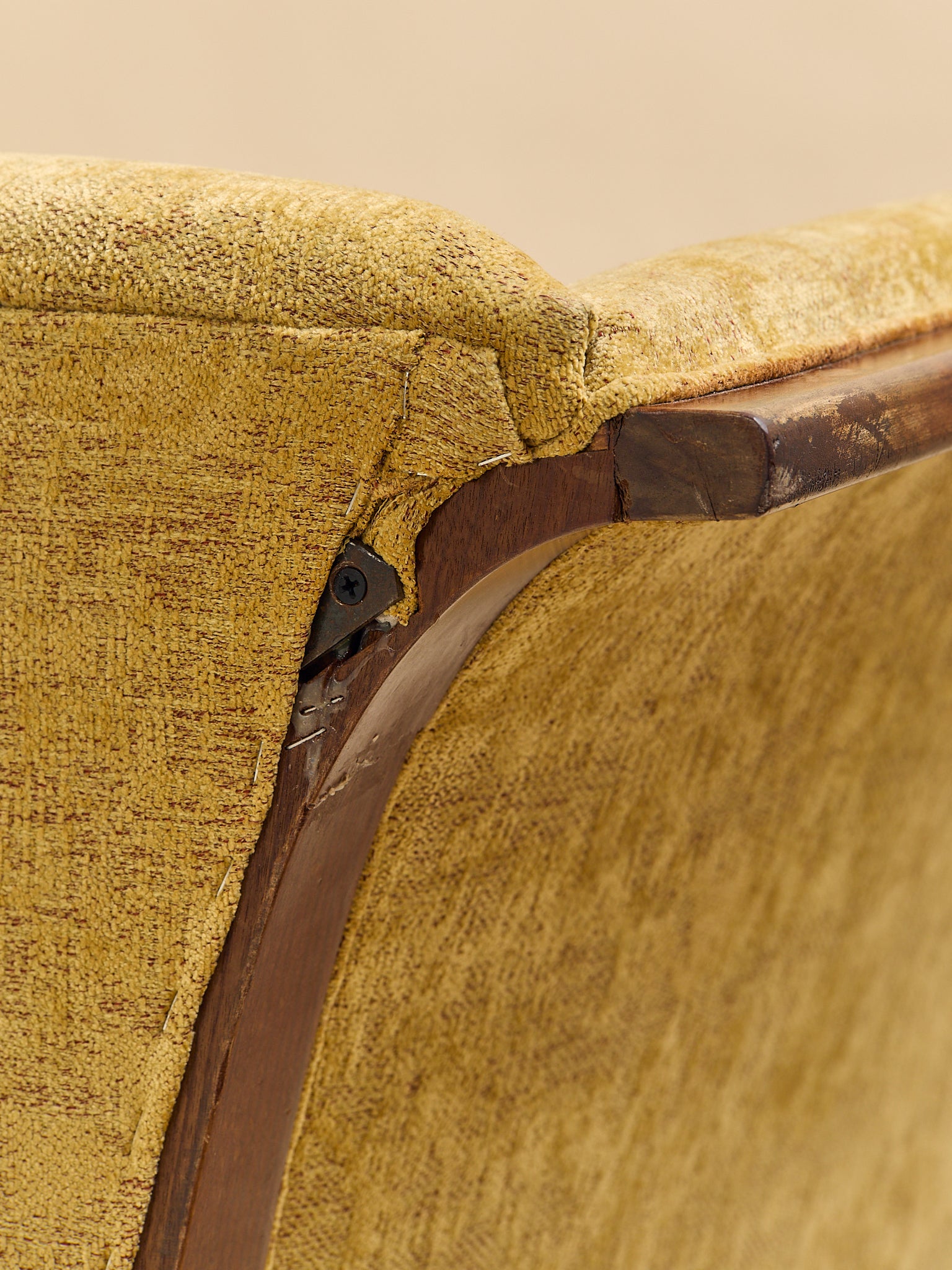 The Vintage Curved Arm Danish Sofa in the Style of Frits Henningsen, 1960sSeatingMiscellanea, etc.
