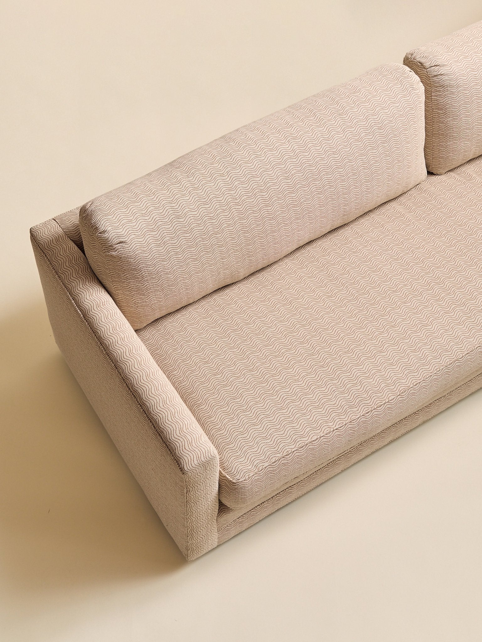 The 1970s Newly Upholstered Wave Sofa - Custom Designed by MiscellaneaSeatingMiscellanea, etc.