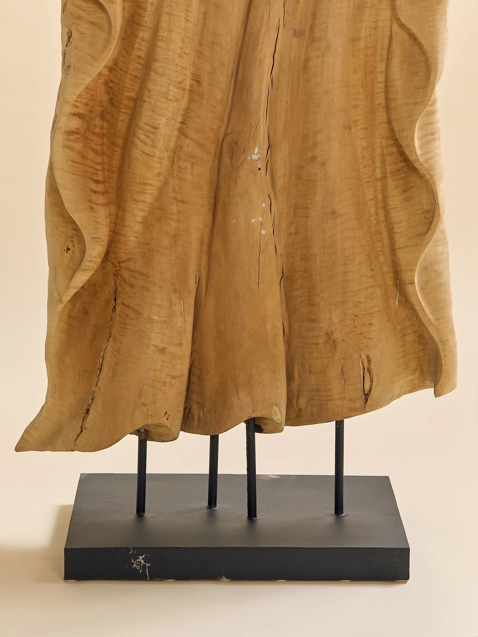 The Vintage Monumental Carved Curly Maple Drapery SculptureAccentsMiscellanea, etc.