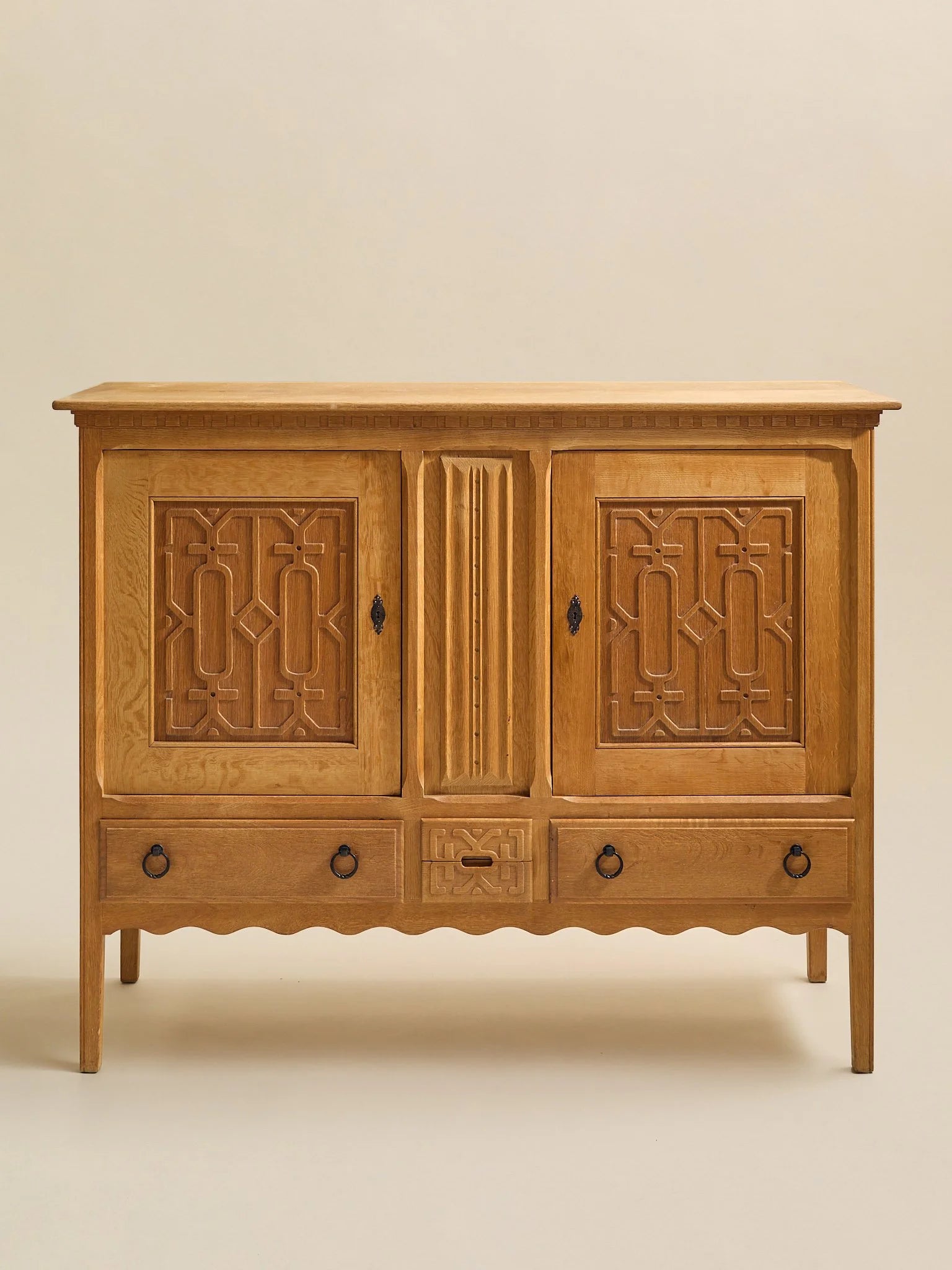 The Vintage Attr. Henning Kjaernulf Danish Oak Sideboard 1960sCredenzas and SideboardsMiscellanea, etc.