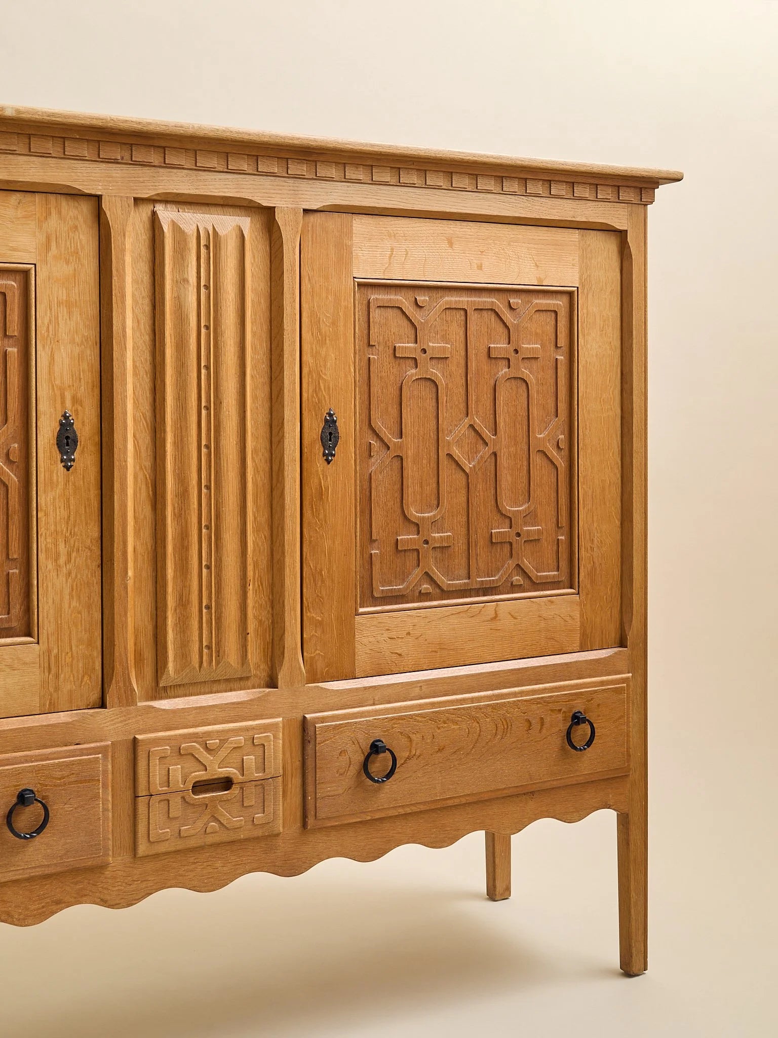 The Vintage Attr. Henning Kjaernulf Danish Oak Sideboard 1960sCredenzas and SideboardsMiscellanea, etc.