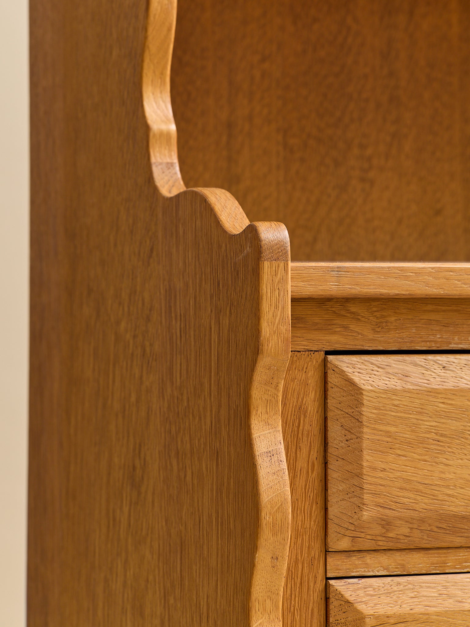 The Vintage Style Of Kjaernulf Danish Oak Bookcase CabinetCabinets and ShelvingMiscellanea, etc.