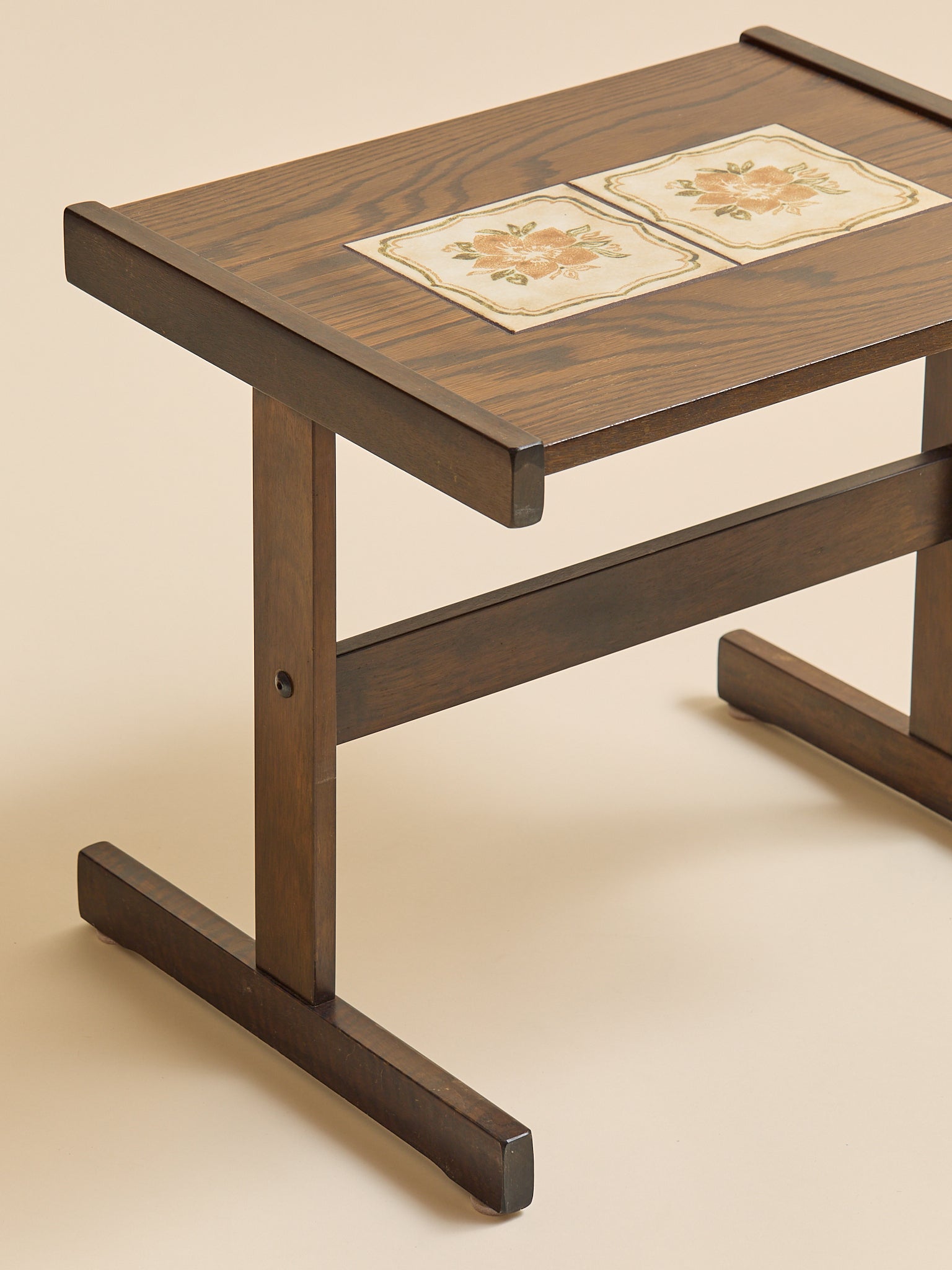 The Vintage Scandinavian Oak & Ceramic Tile Nesting TablesSide TablesMiscellanea, etc.