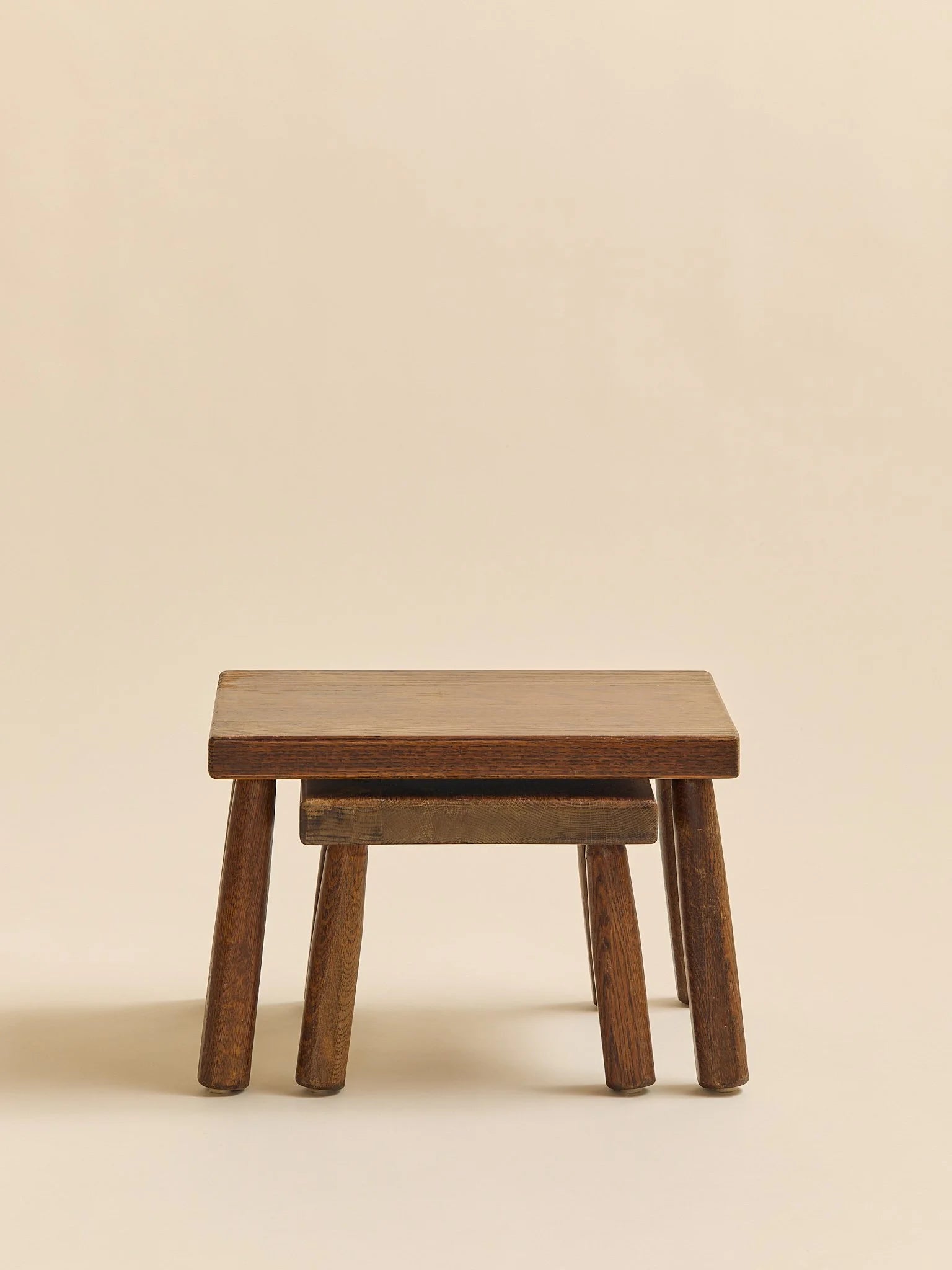 The Vintage Danish Oak Nesting Stools, 1950SSide TablesMiscellanea, etc.