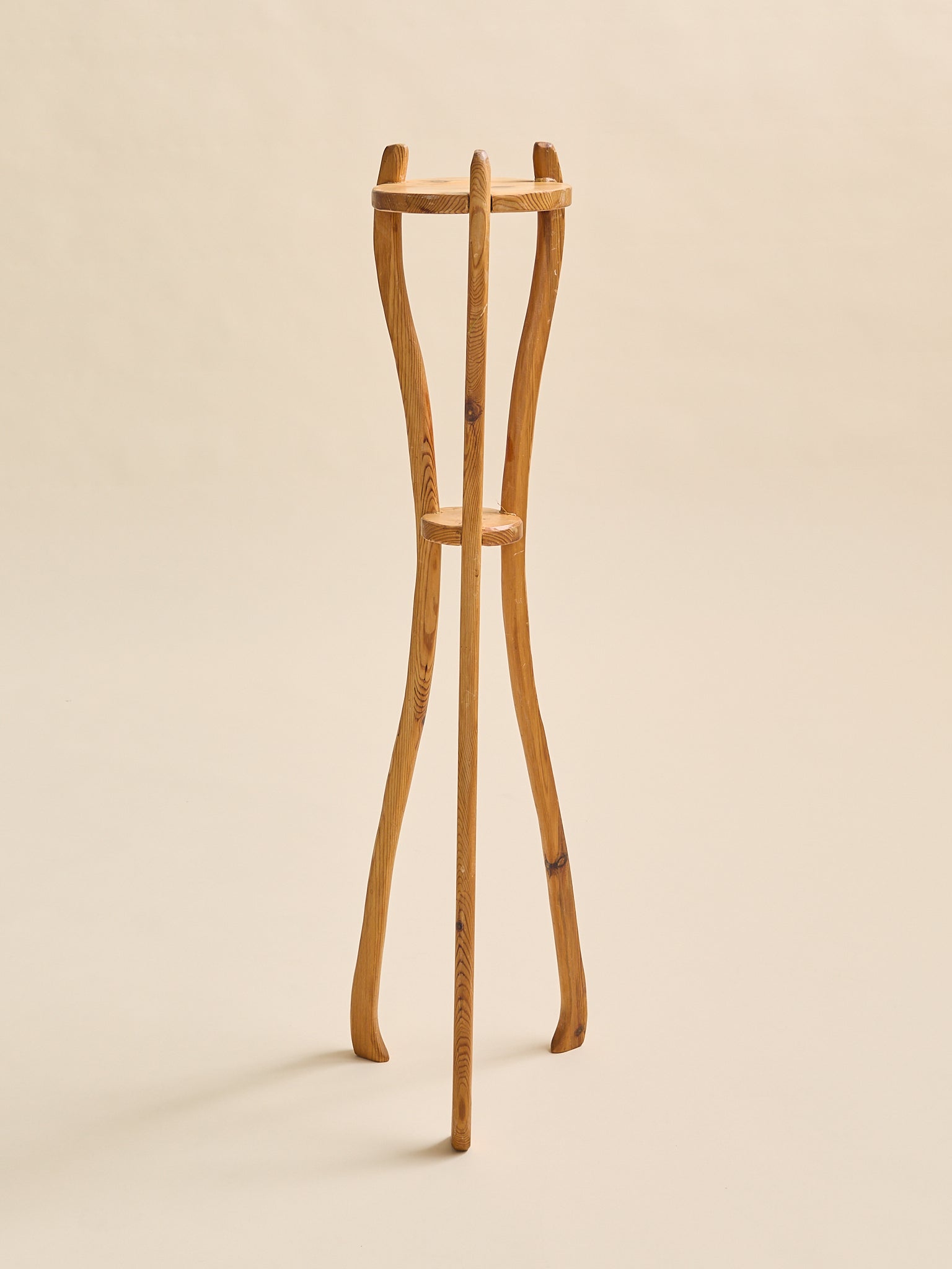 The Vintage Scandinavian Pine Drink Stands, 1970SSide TablesMiscellanea, etc.