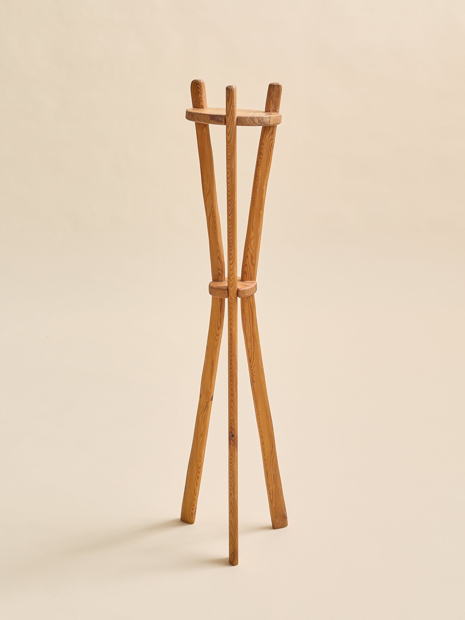 The Vintage Scandinavian Pine Drink Stands, 1970SSide TablesMiscellanea, etc.