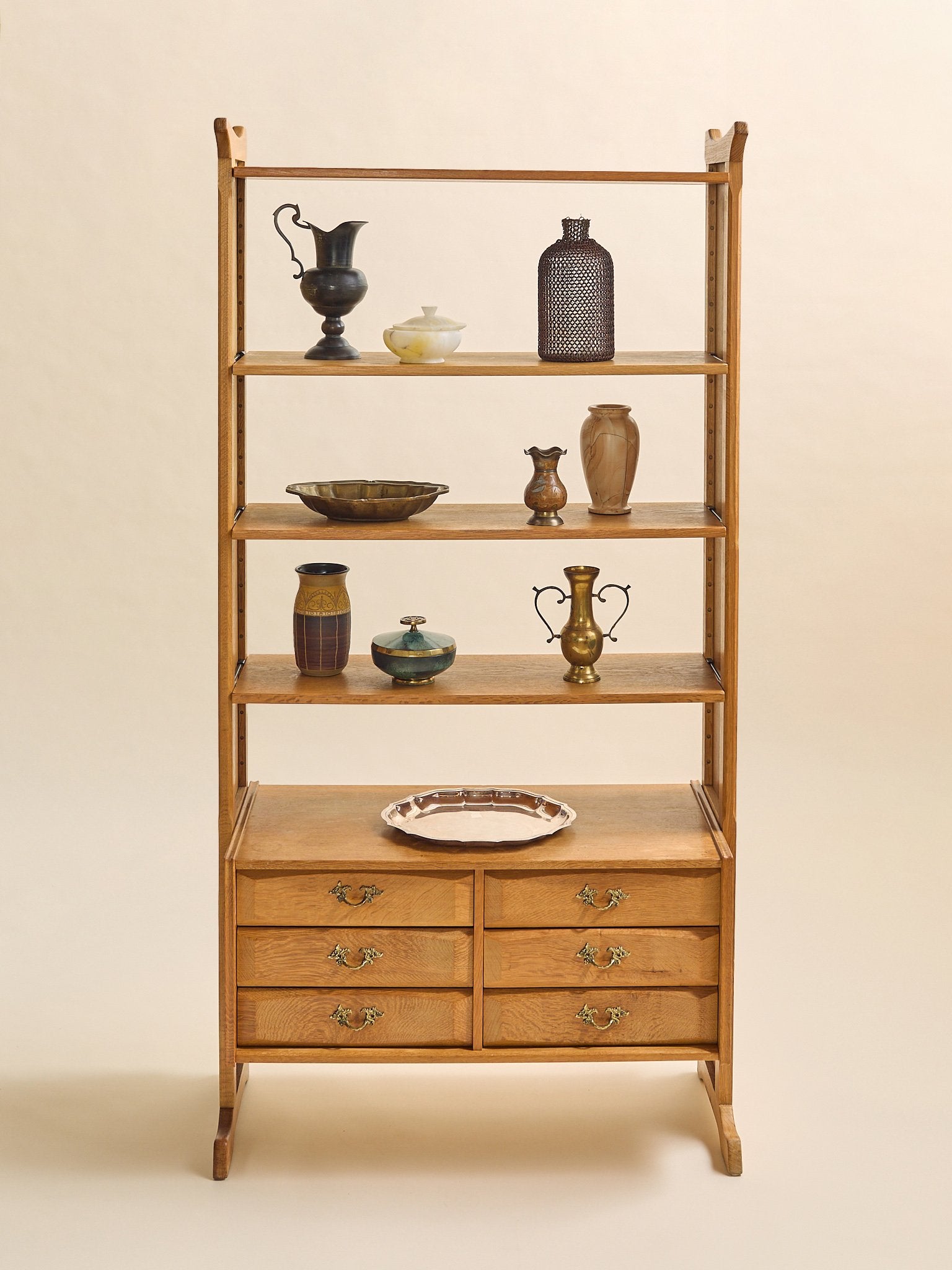 The Vintage Kjaernulf Style Danish Oak BookcaseCabinets and ShelvingMiscellanea, etc.