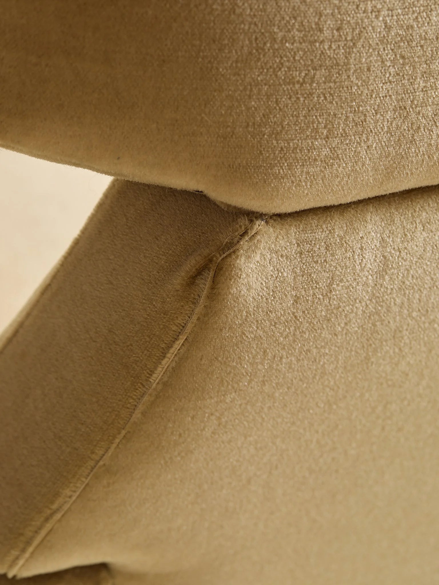 The Vintage Danish Velour Carved-Detail High-Back Olive ArmchairSeatingMiscellanea, etc.