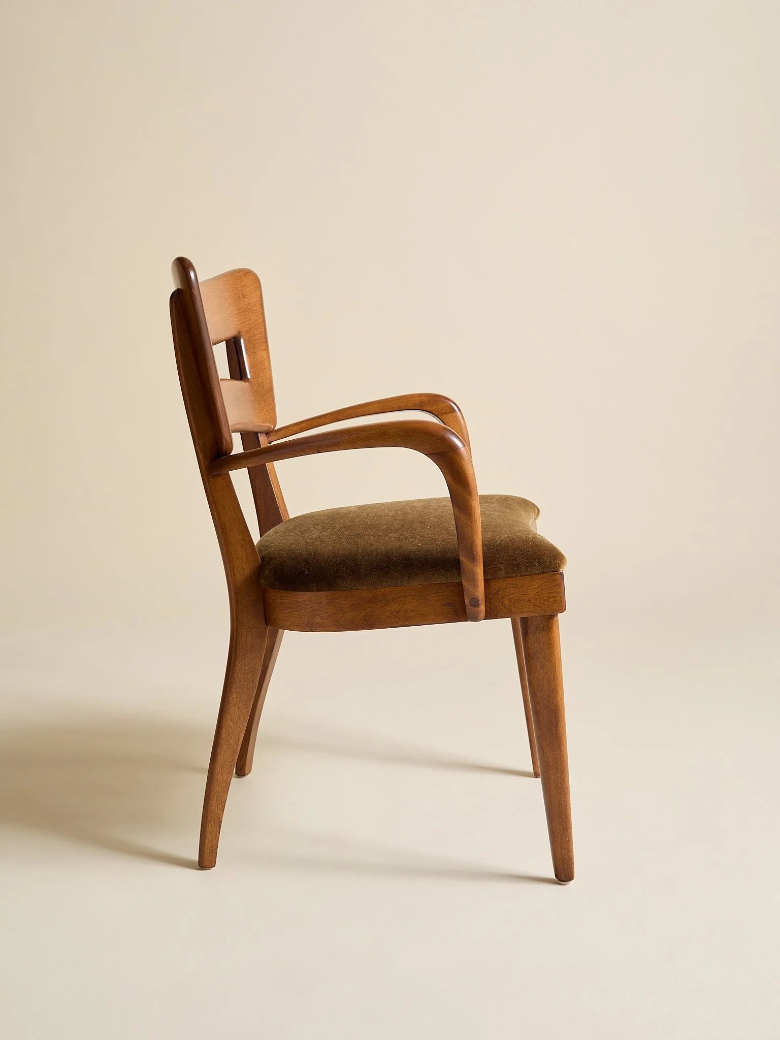 The Vintage Heywood Wakefield M 154 C "Dog Biscuit" Mohair Dining Chairs, 2 AvailableSeatingMiscellanea, etc.