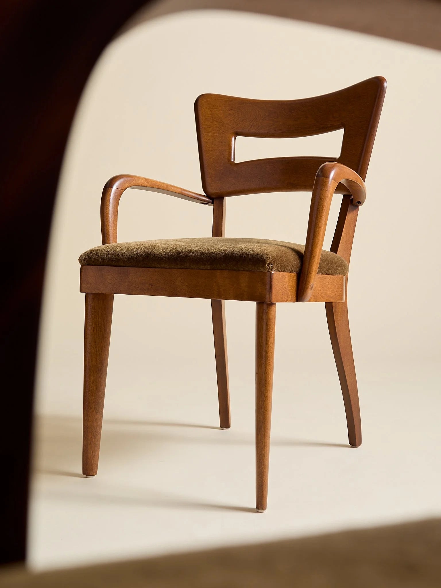 The Vintage Heywood Wakefield M 154 C "Dog Biscuit" Mohair Dining Chairs, 2 AvailableSeatingMiscellanea, etc.