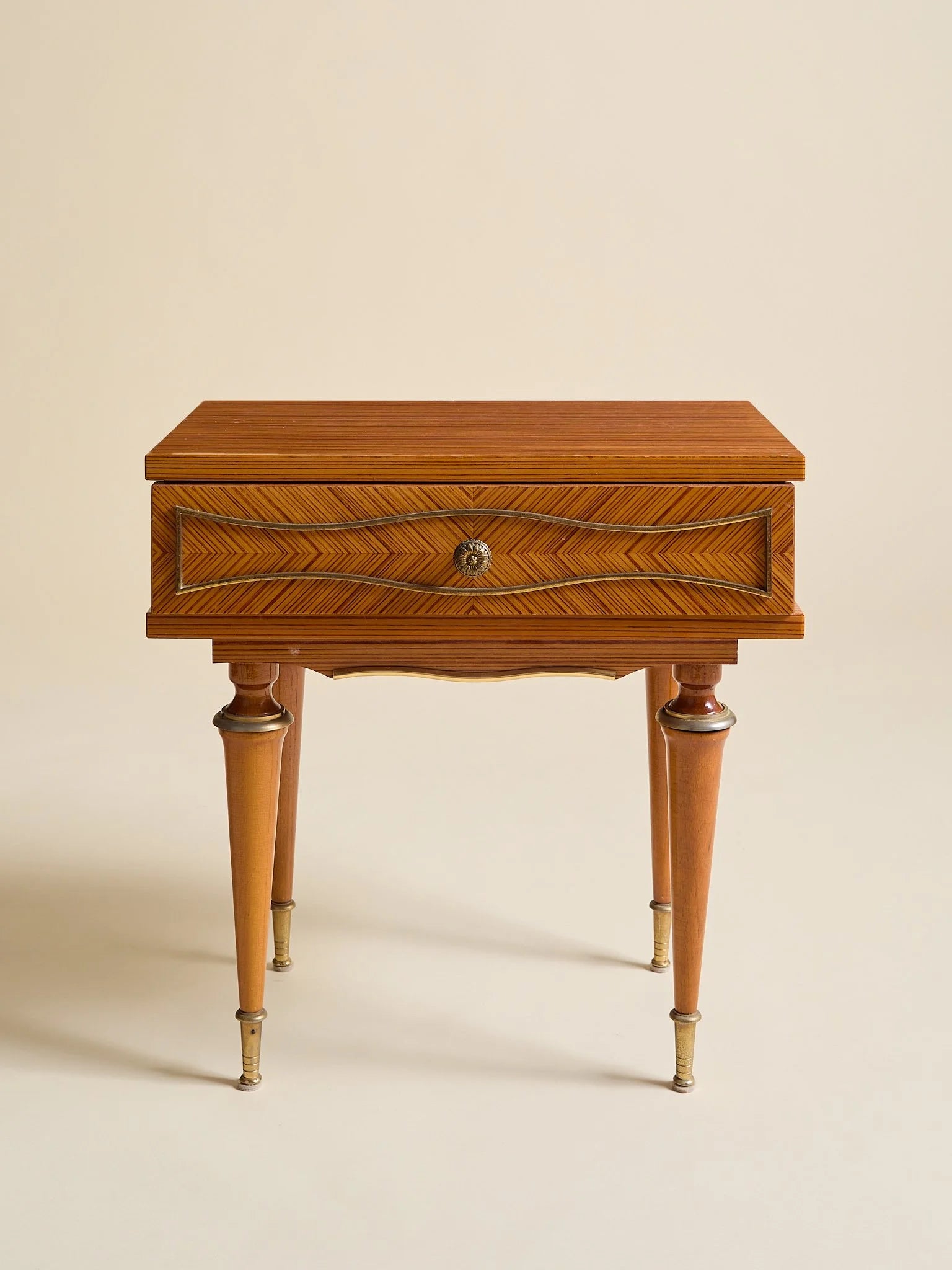 The Vintage French 1950s Nightstands with Bronze HardwareSide TablesMiscellanea, etc.