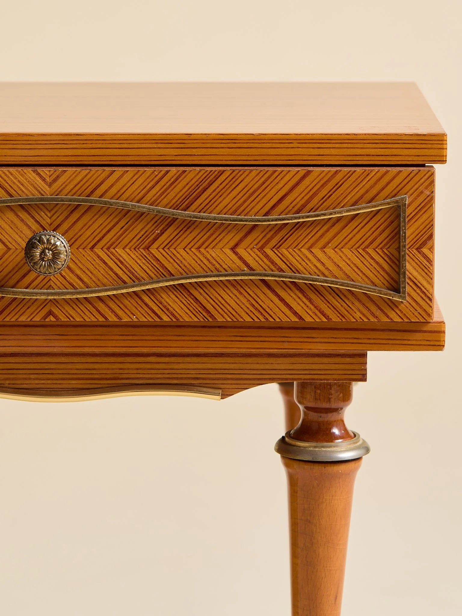 The Vintage French 1950s Nightstands with Bronze HardwareSide TablesMiscellanea, etc.
