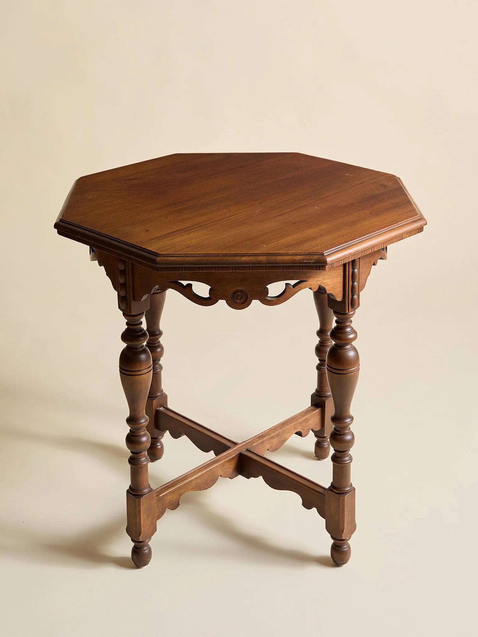 The Victorian Style Walnut Octagonal Accent TableSide TablesMiscellanea, etc.
