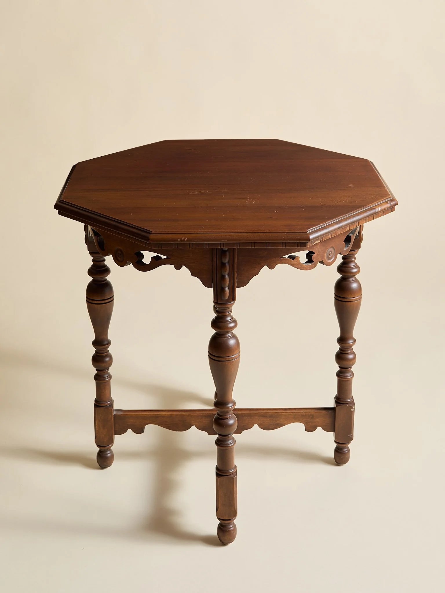 The Victorian Style Walnut Octagonal Accent TableSide TablesMiscellanea, etc.