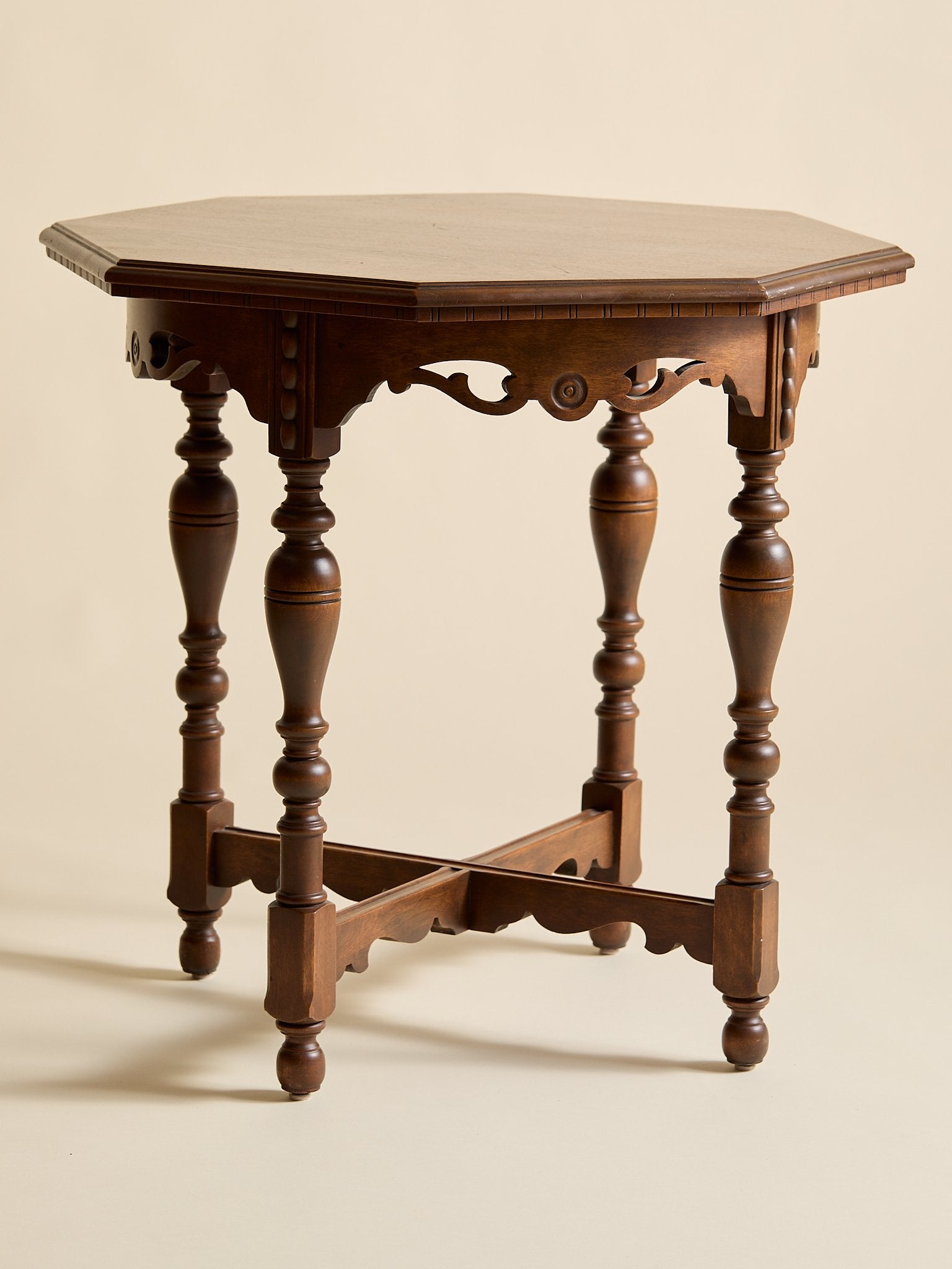 The Victorian Style Walnut Octagonal Accent TableSide TablesMiscellanea, etc.