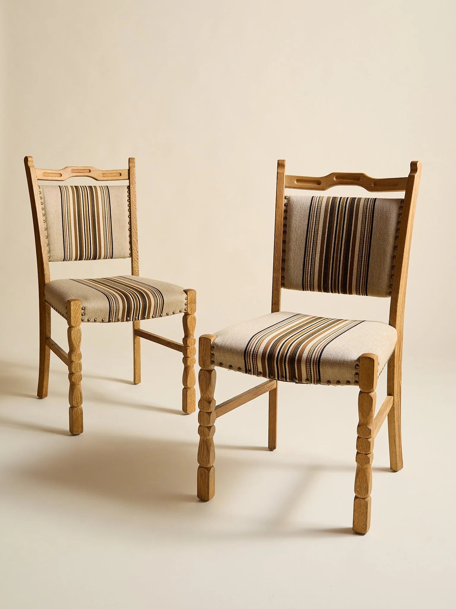 The Vintage Brown Stripe Henning Kjaernulf Dining Chairs, 6 AvailableSeatingMiscellanea, etc.