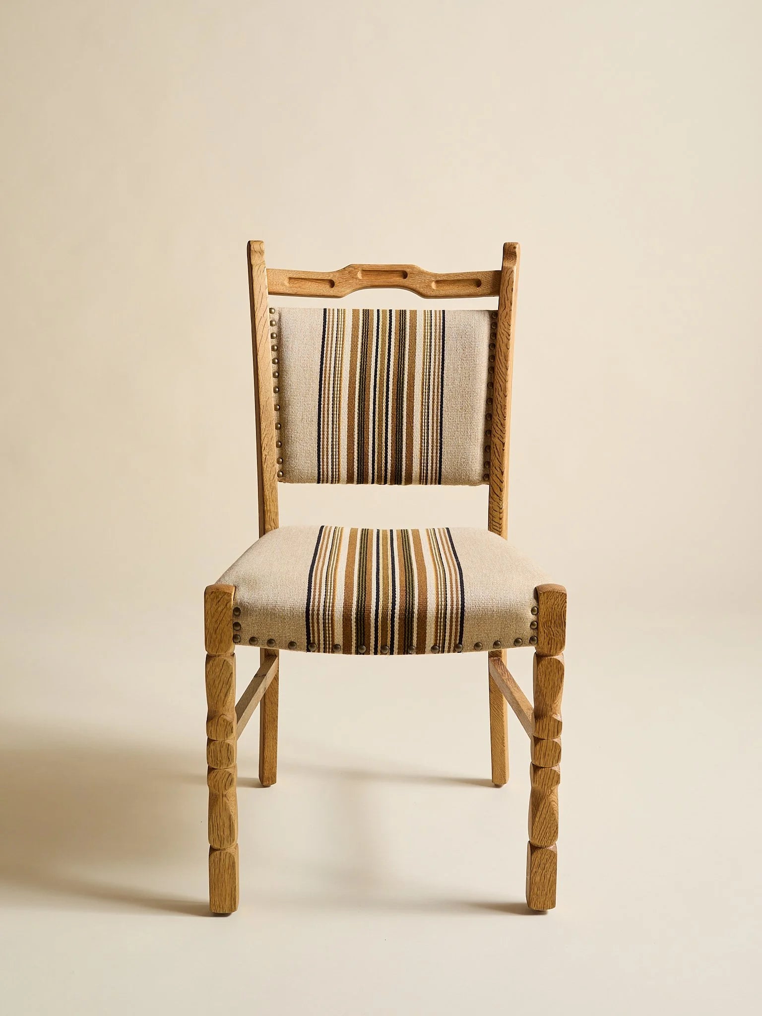 The Vintage Brown Stripe Henning Kjaernulf Dining Chairs, 6 AvailableSeatingMiscellanea, etc.