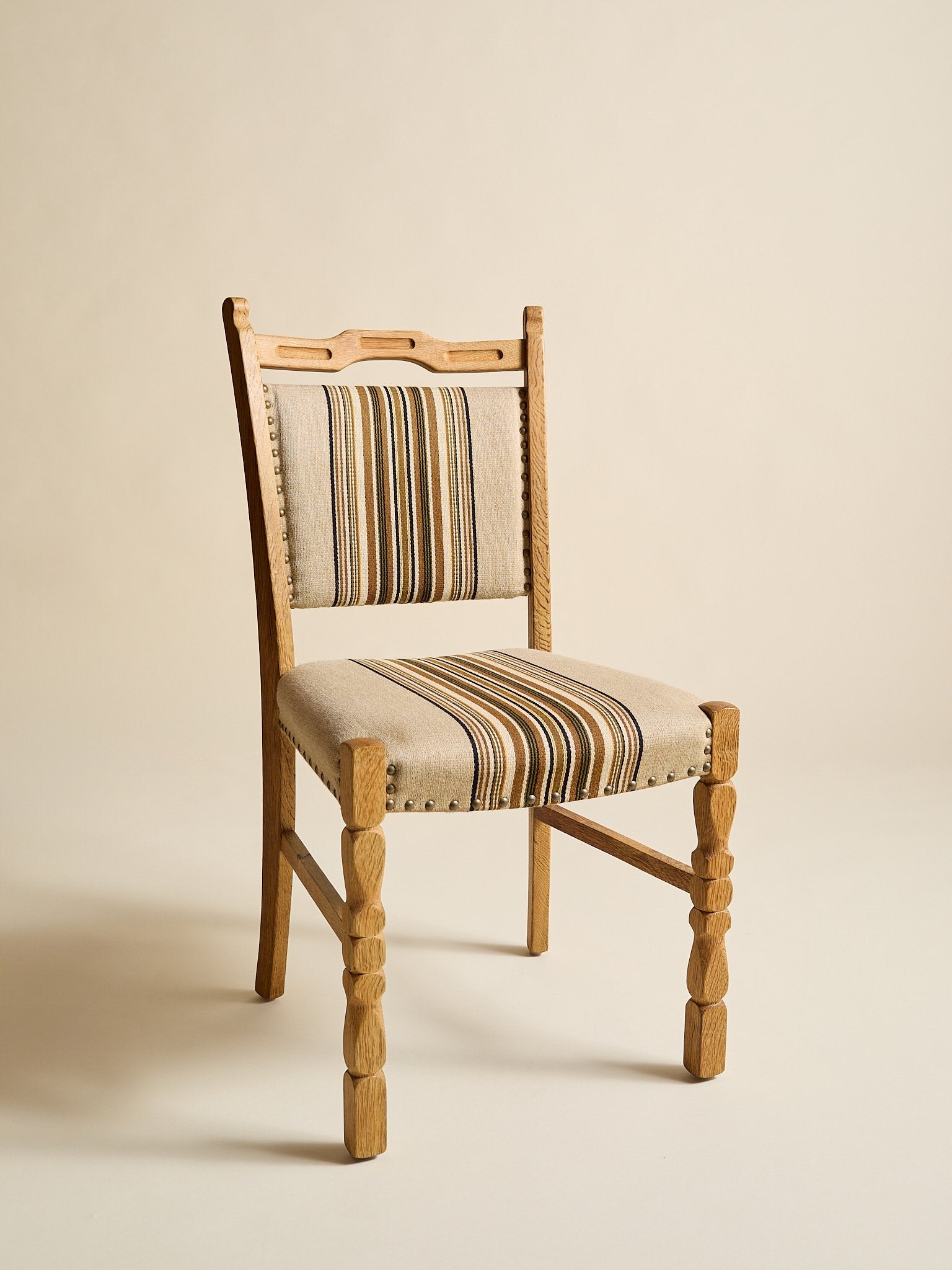 The Vintage Brown Stripe Henning Kjaernulf Dining Chairs, 6 AvailableSeatingMiscellanea, etc.