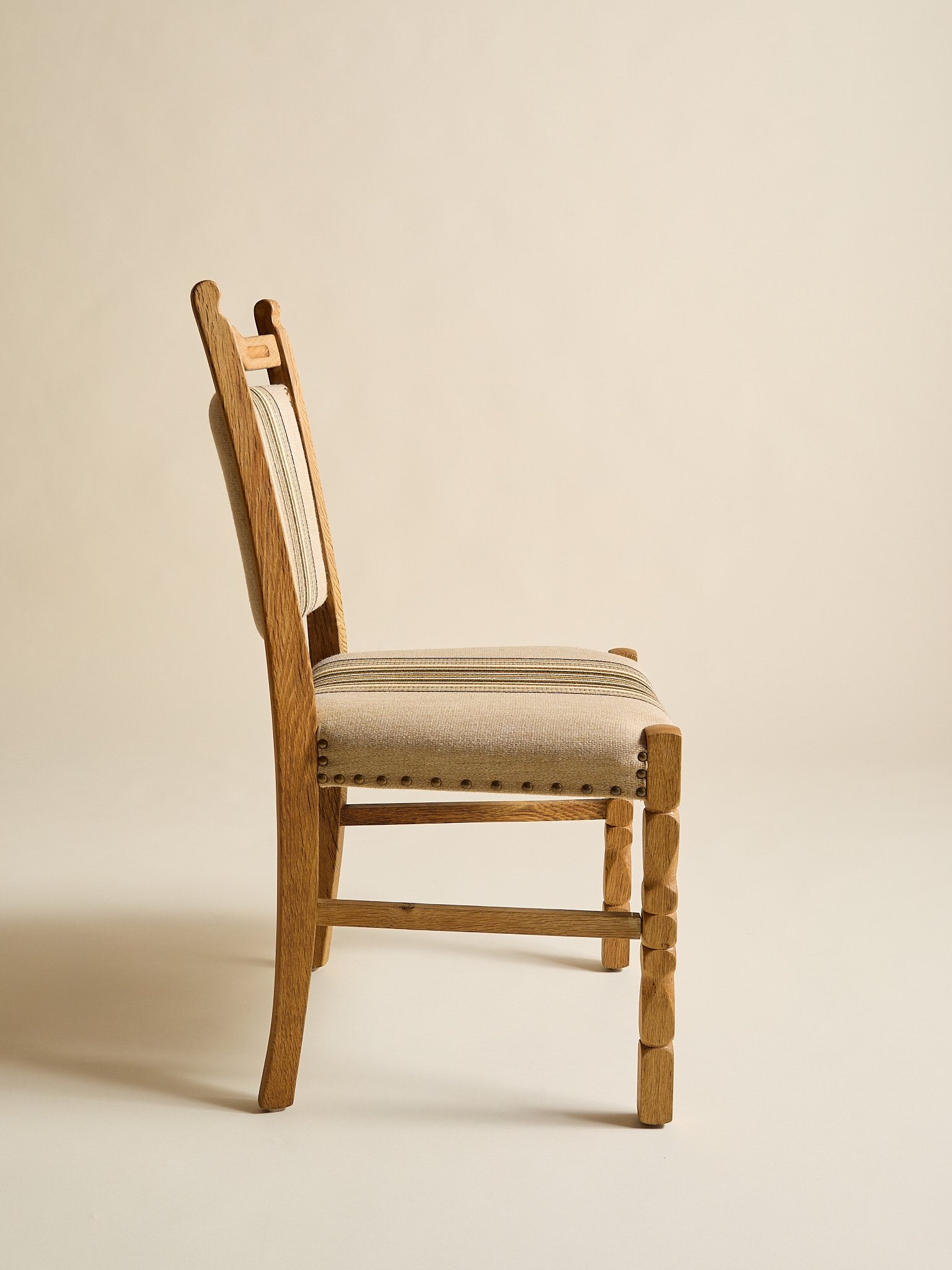 The Vintage Brown Stripe Henning Kjaernulf Dining Chairs, 6 AvailableSeatingMiscellanea, etc.