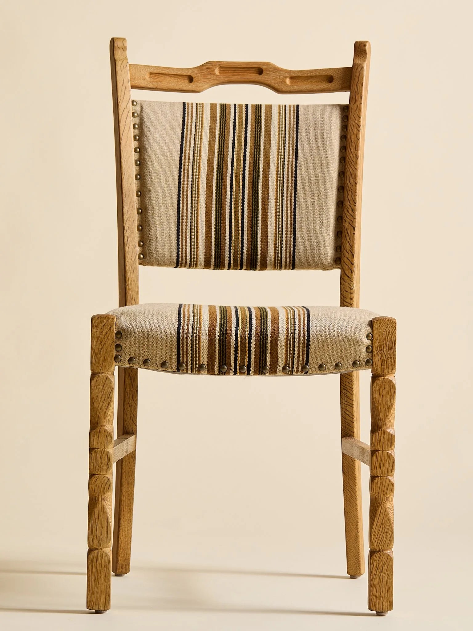 The Vintage Brown Stripe Henning Kjaernulf Dining Chairs, 6 AvailableSeatingMiscellanea, etc.