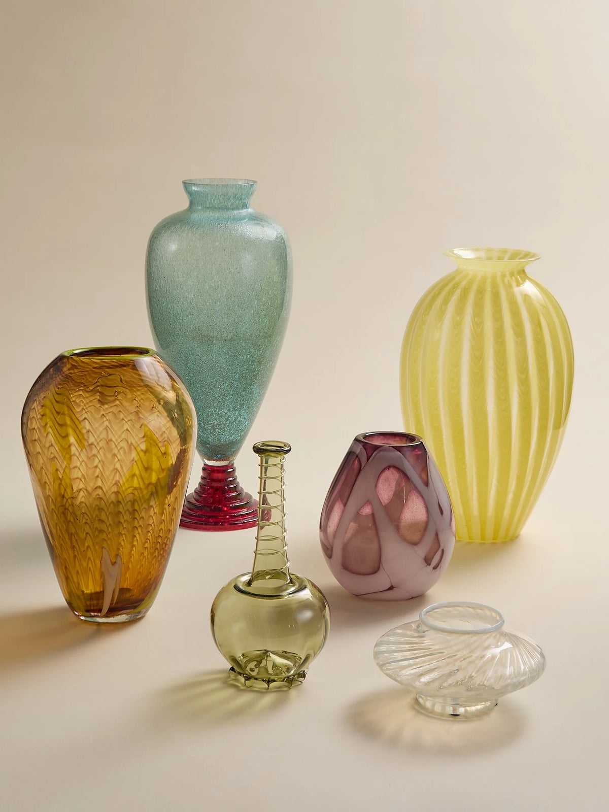 The Vintage Handblown Yellow Stripe Art Glass VaseVasesMiscellanea, etc.