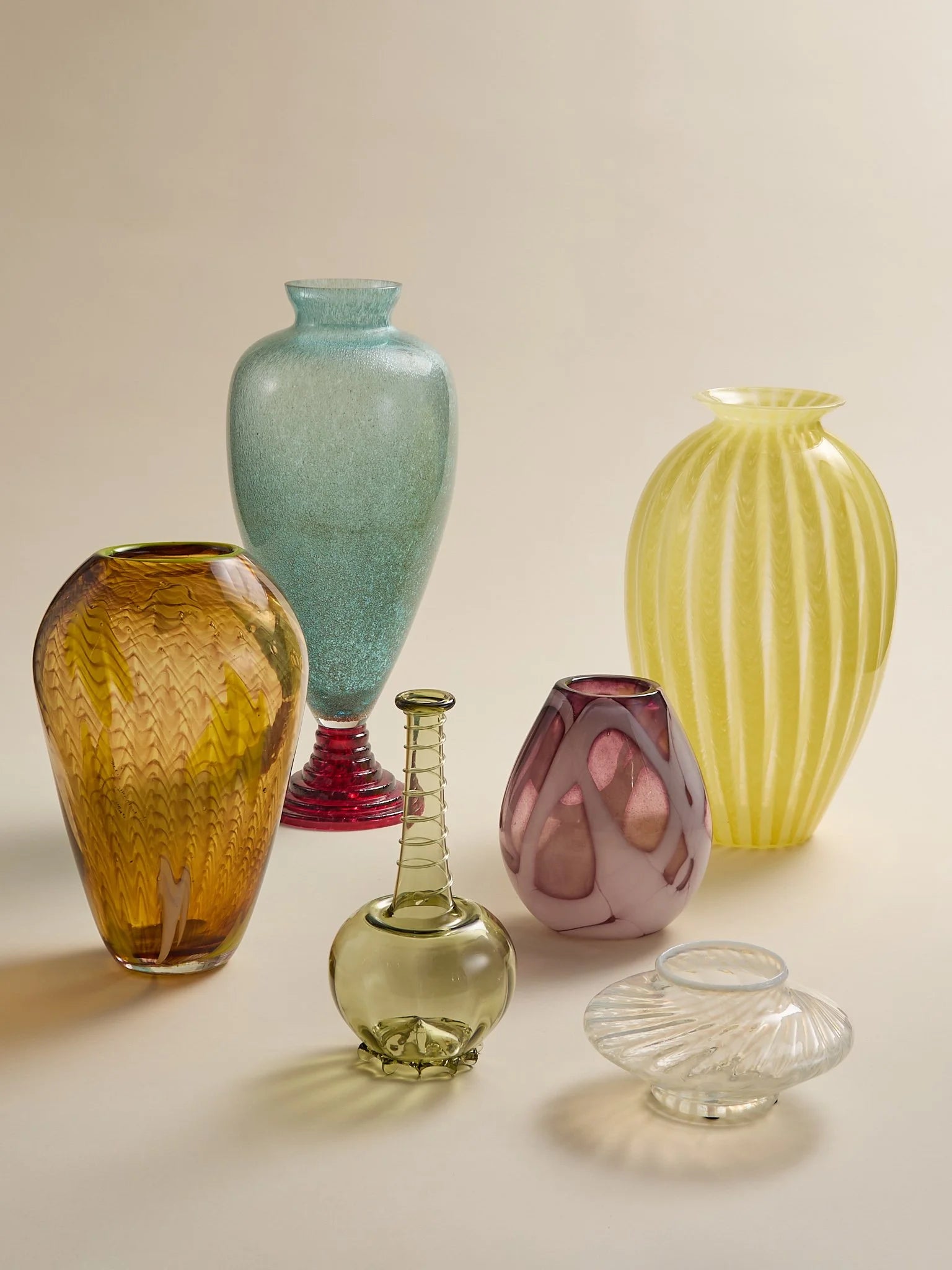 The Vintage Handblown Yellow Stripe Art Glass VaseVasesMiscellanea, etc.