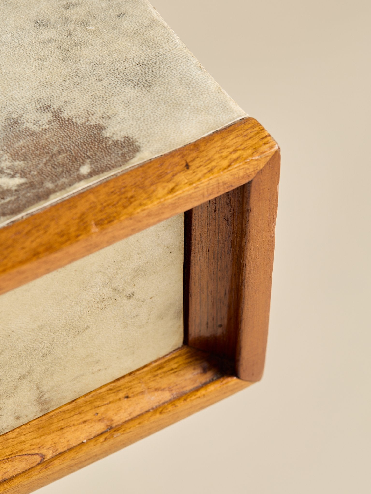 The Vintage 1950s Wood And Parchment Console Table In The Style Of Gio PontiConsole TablesMiscellanea, etc.