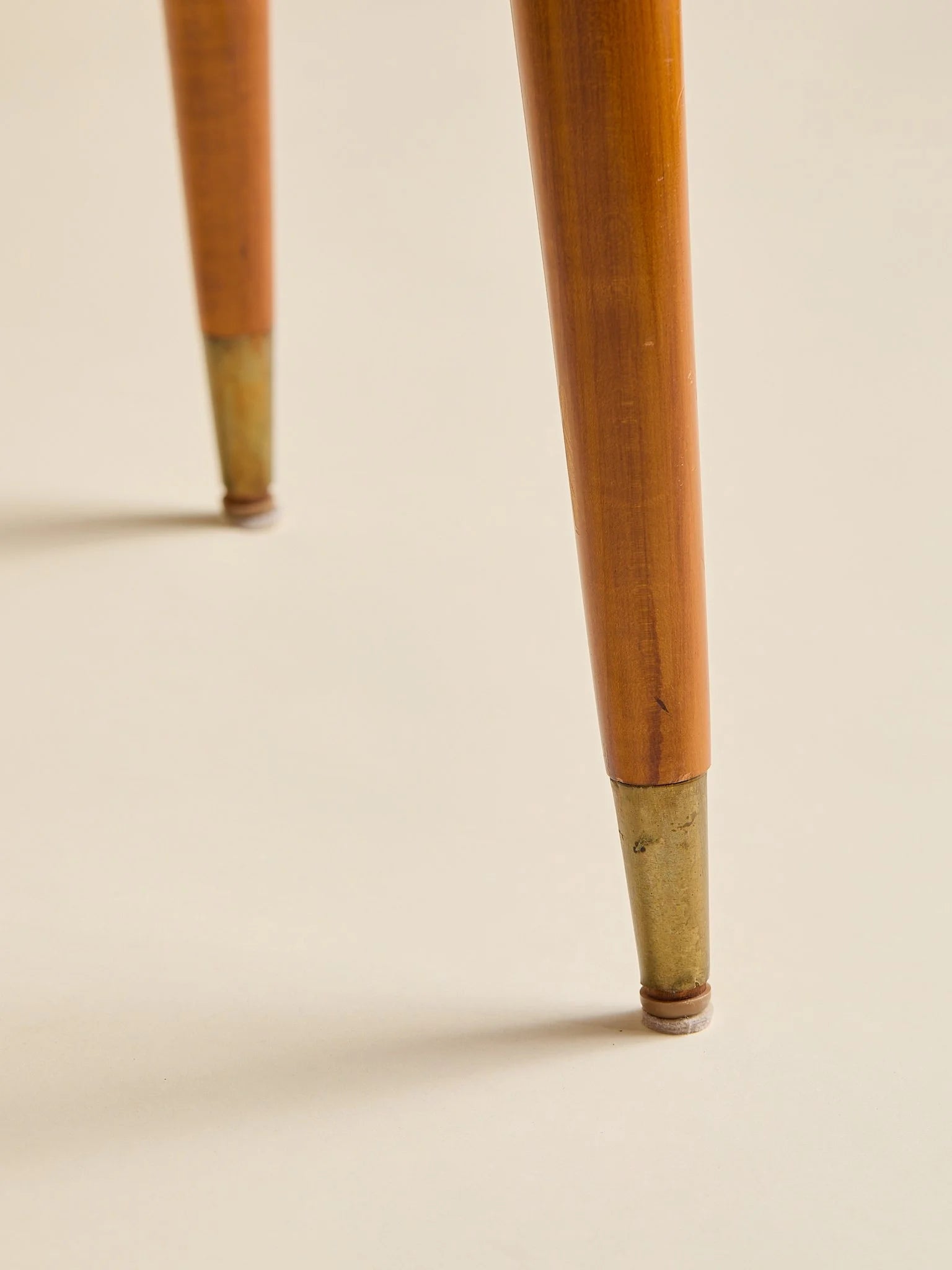 The Vintage 1950s Wood And Parchment Console Table In The Style Of Gio PontiConsole TablesMiscellanea, etc.