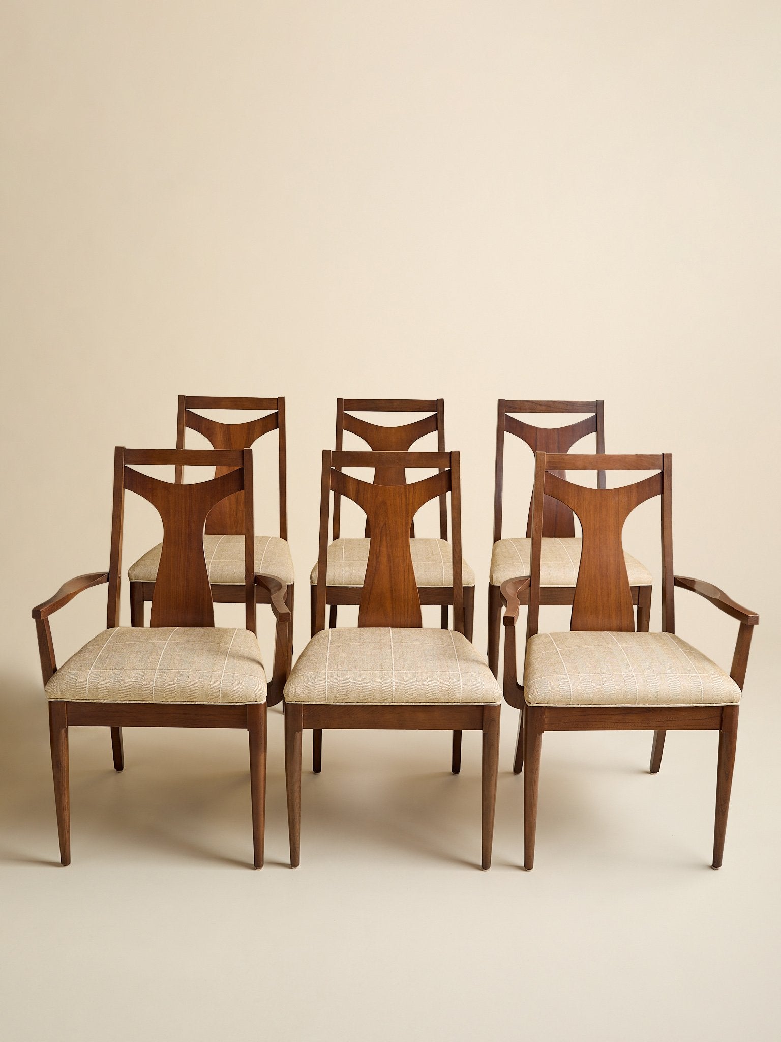 The Vintage 1960s MCM Walnut Dining Chairs, Set of SixSeatingMiscellanea, etc.