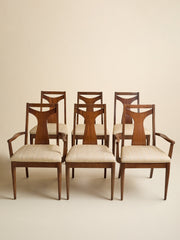 The Vintage 1960s MCM Walnut Dining Chairs, Set of SixSeatingMiscellanea, etc.