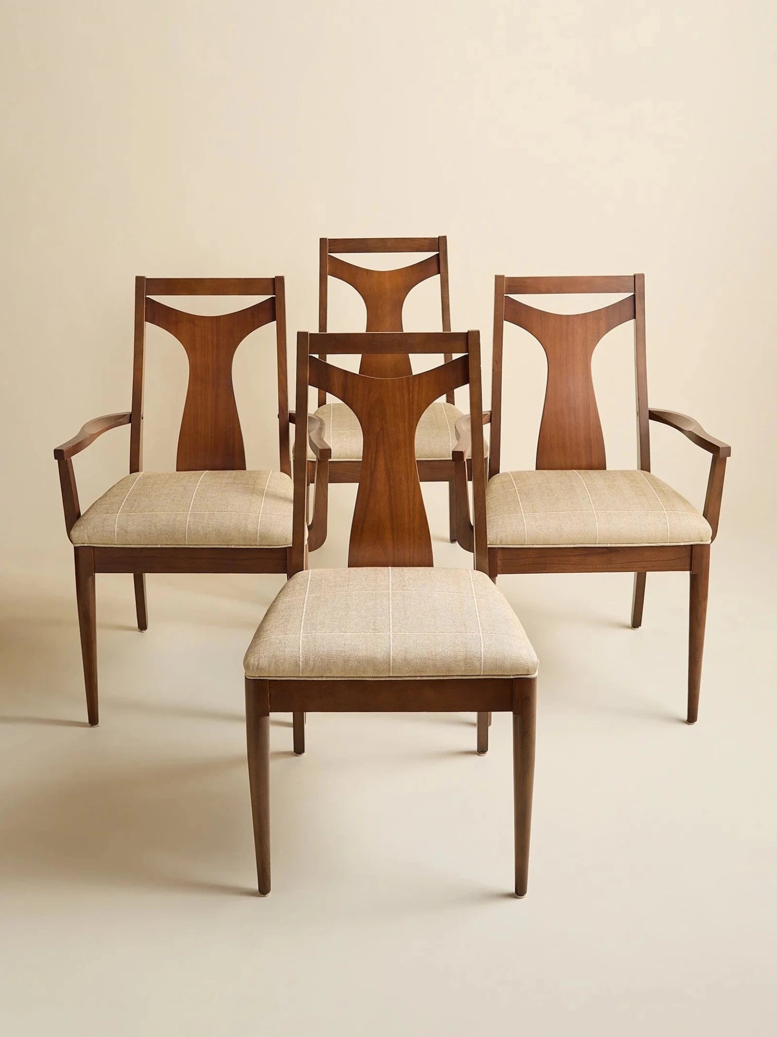 The Vintage 1960s MCM Walnut Dining Chairs, Set of SixSeatingMiscellanea, etc.