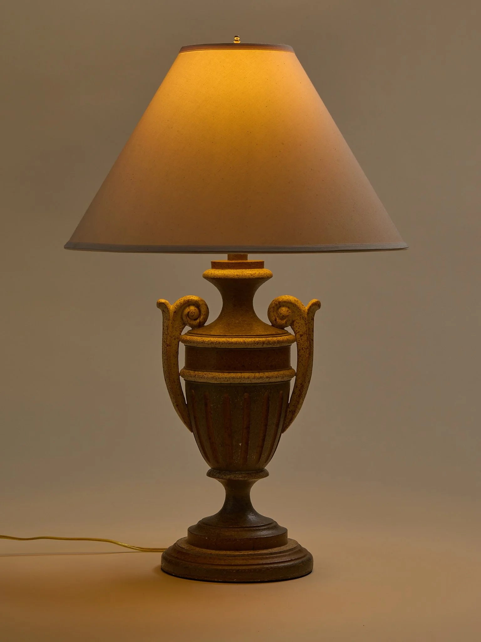 The Vintage Carved Wood Speckled Urn LampTable LampsMiscellanea, etc.