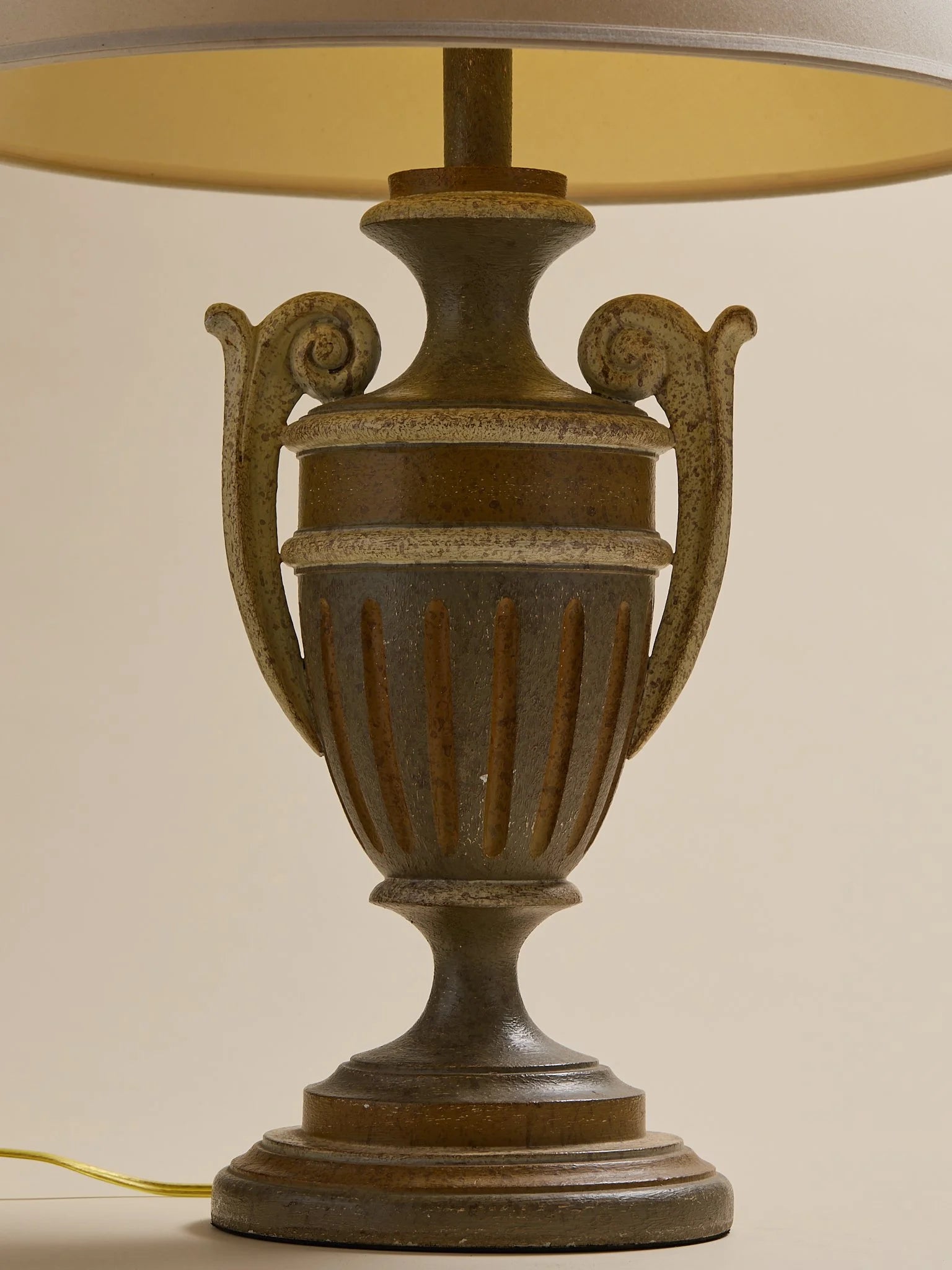 The Vintage Carved Wood Speckled Urn LampTable LampsMiscellanea, etc.