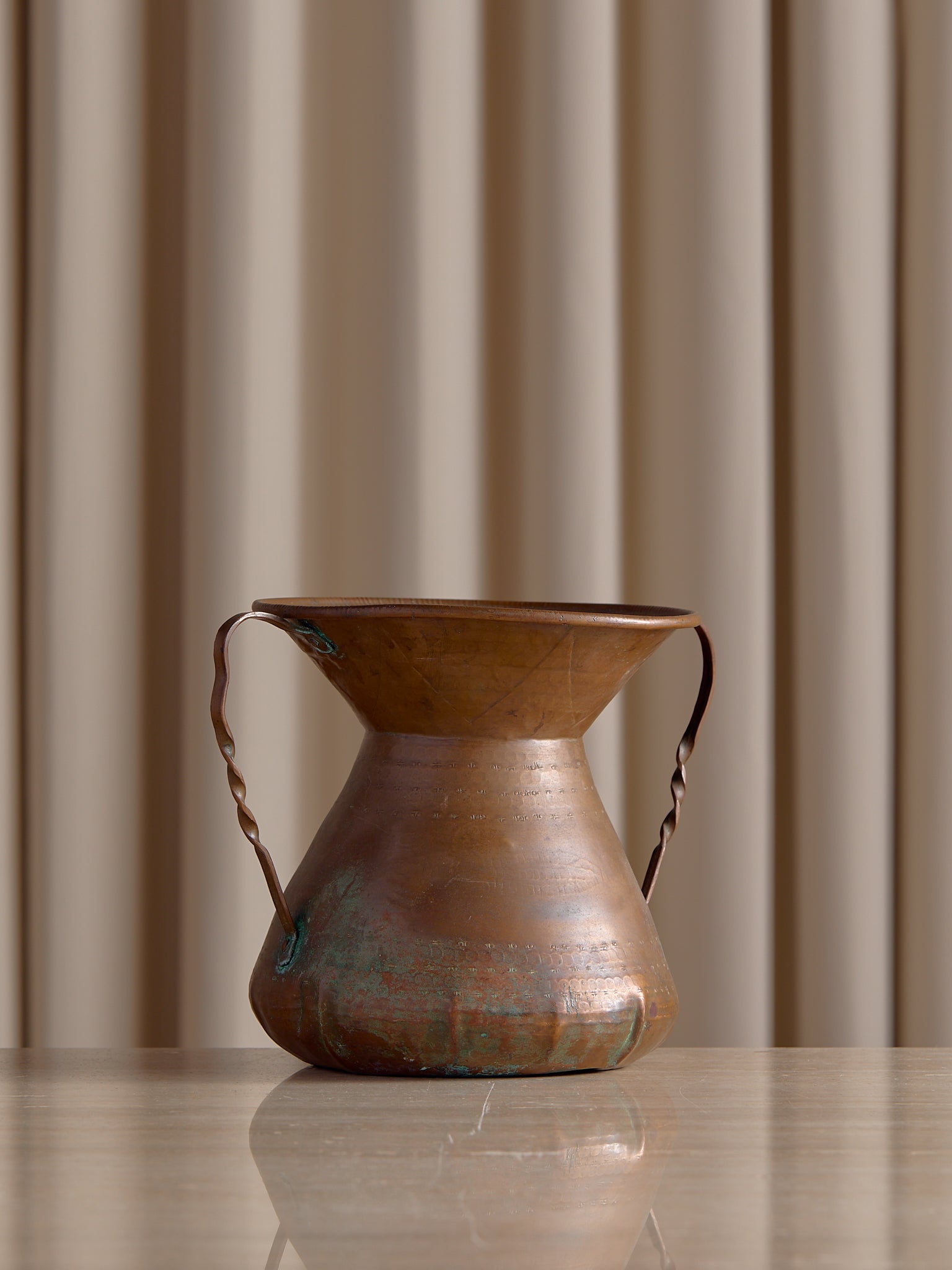 The Vintage Two Handled Copper VesselVasesMiscellanea, etc.
